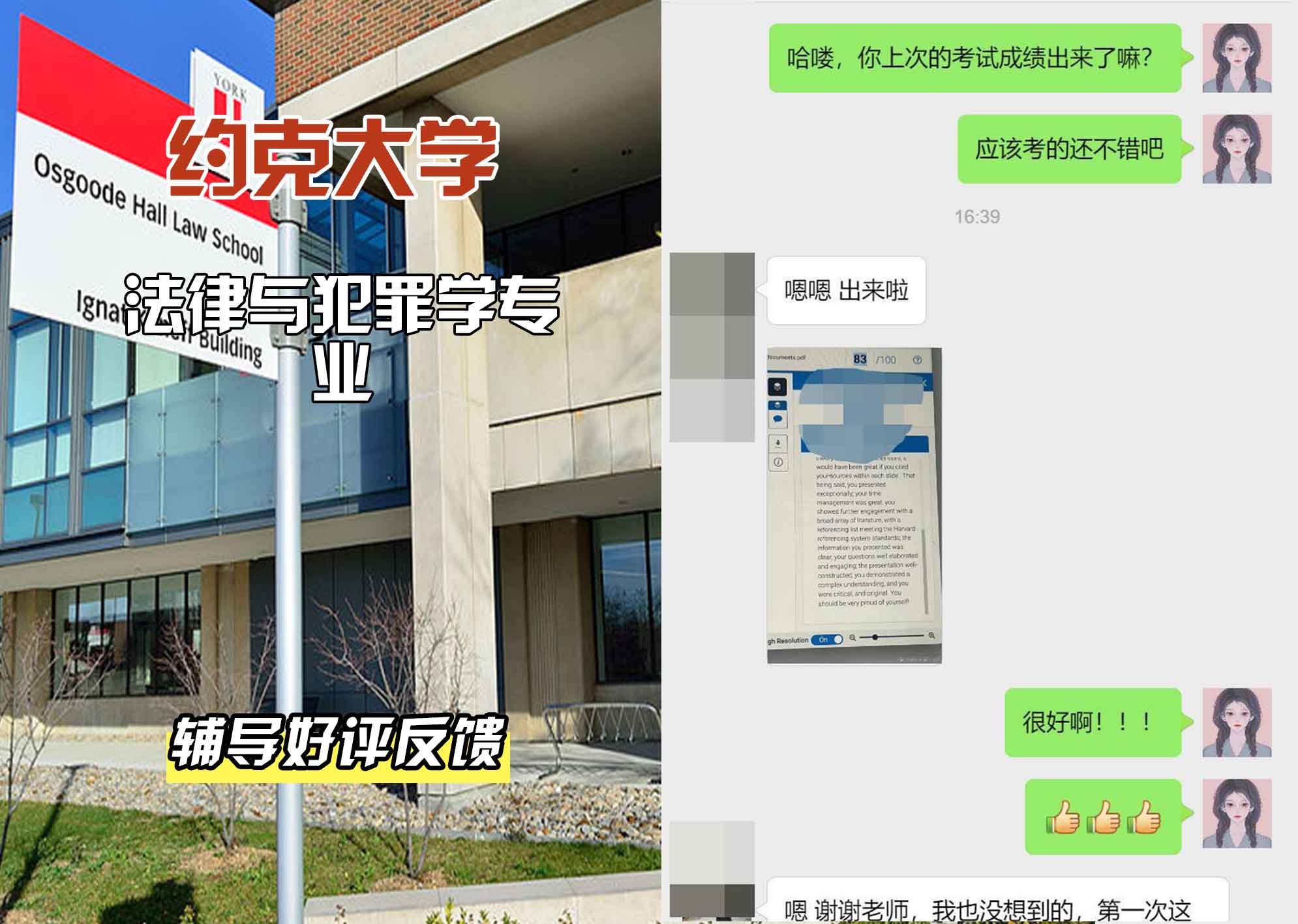约克大学UOY法律与犯罪学辅导好评反馈
