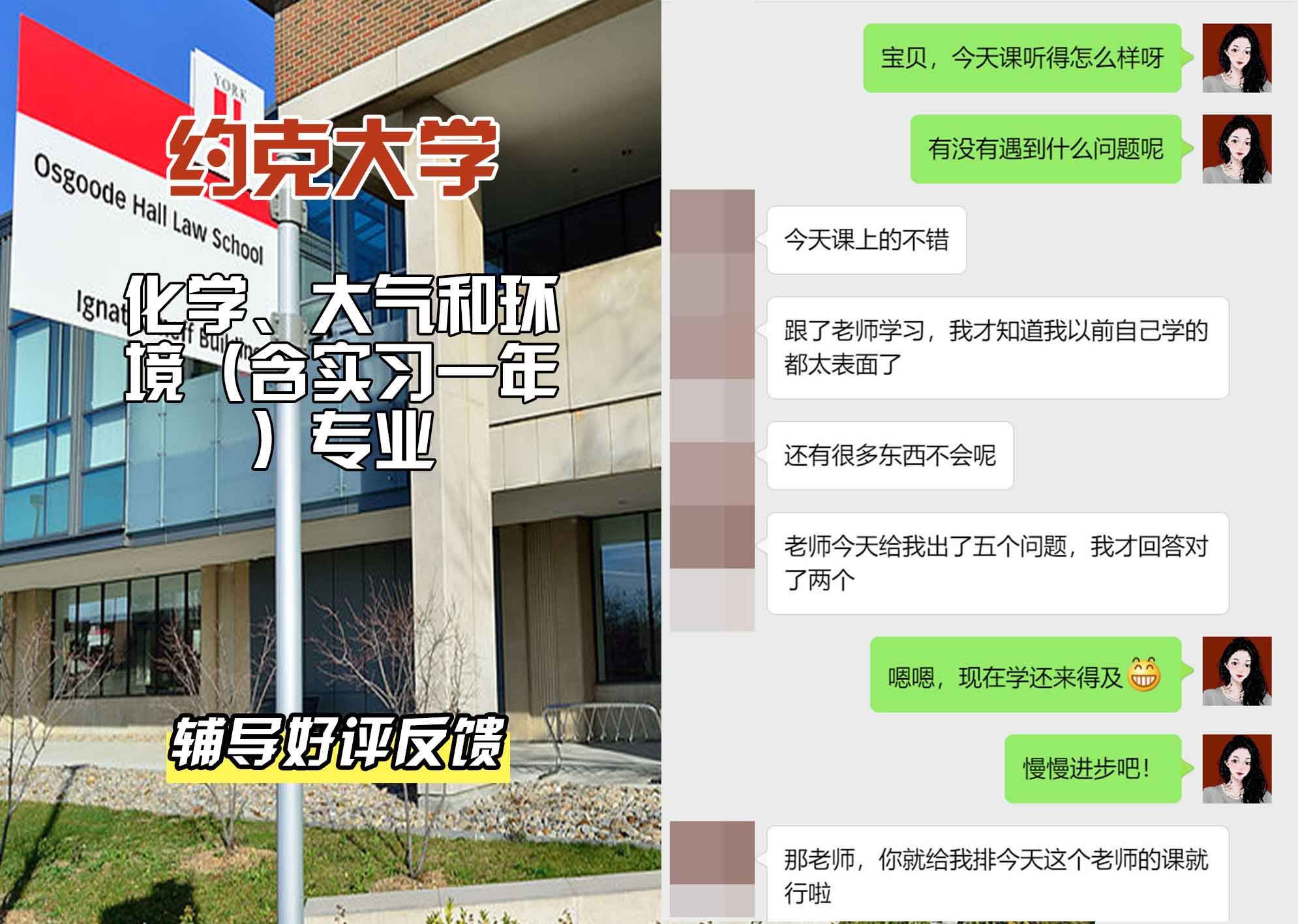 约克大学UOY化学、大气和环境（含实习一年）辅导好评反馈