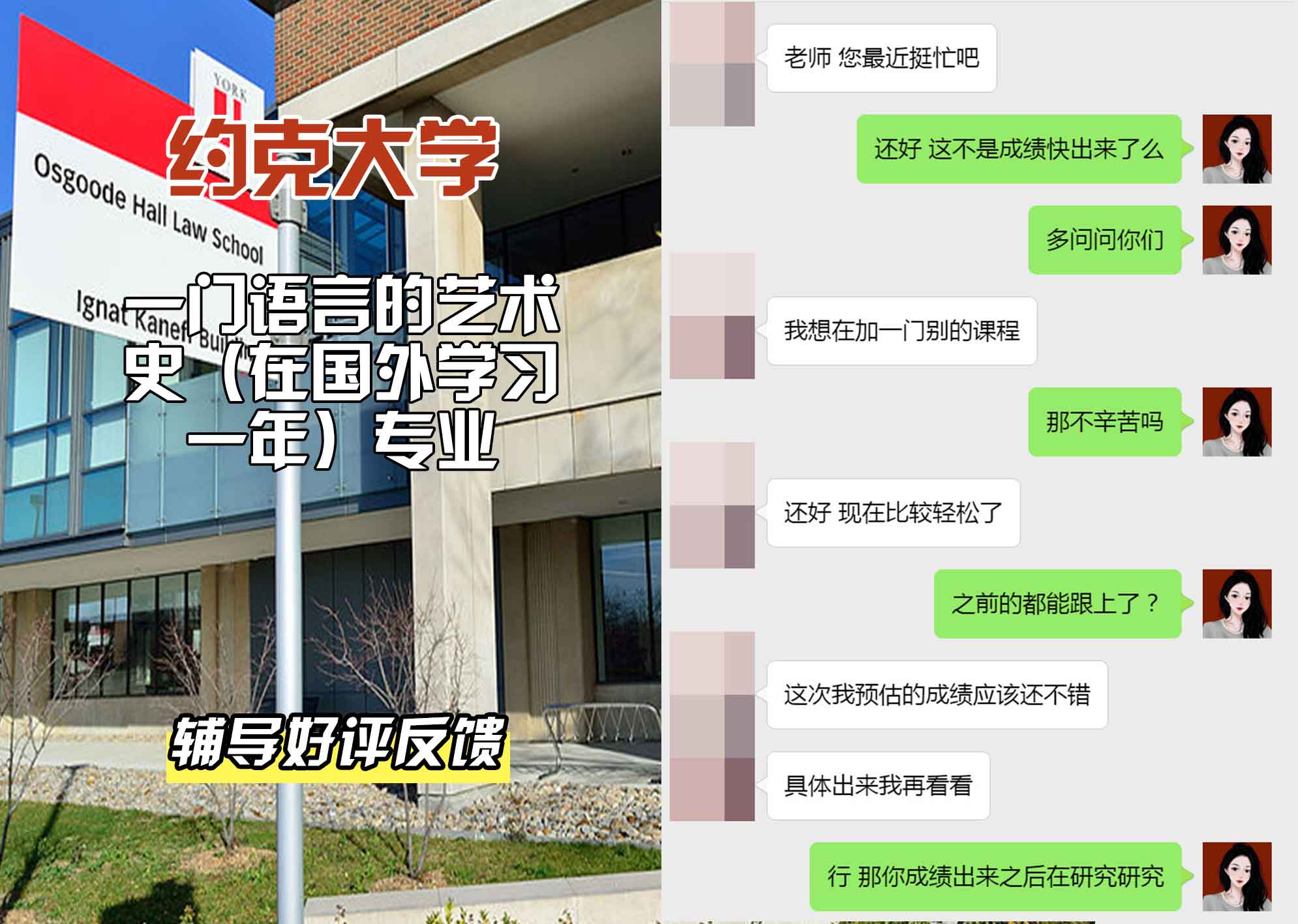 约克大学UOY一门语言的艺术史（在国外学习一年）辅导好评反馈