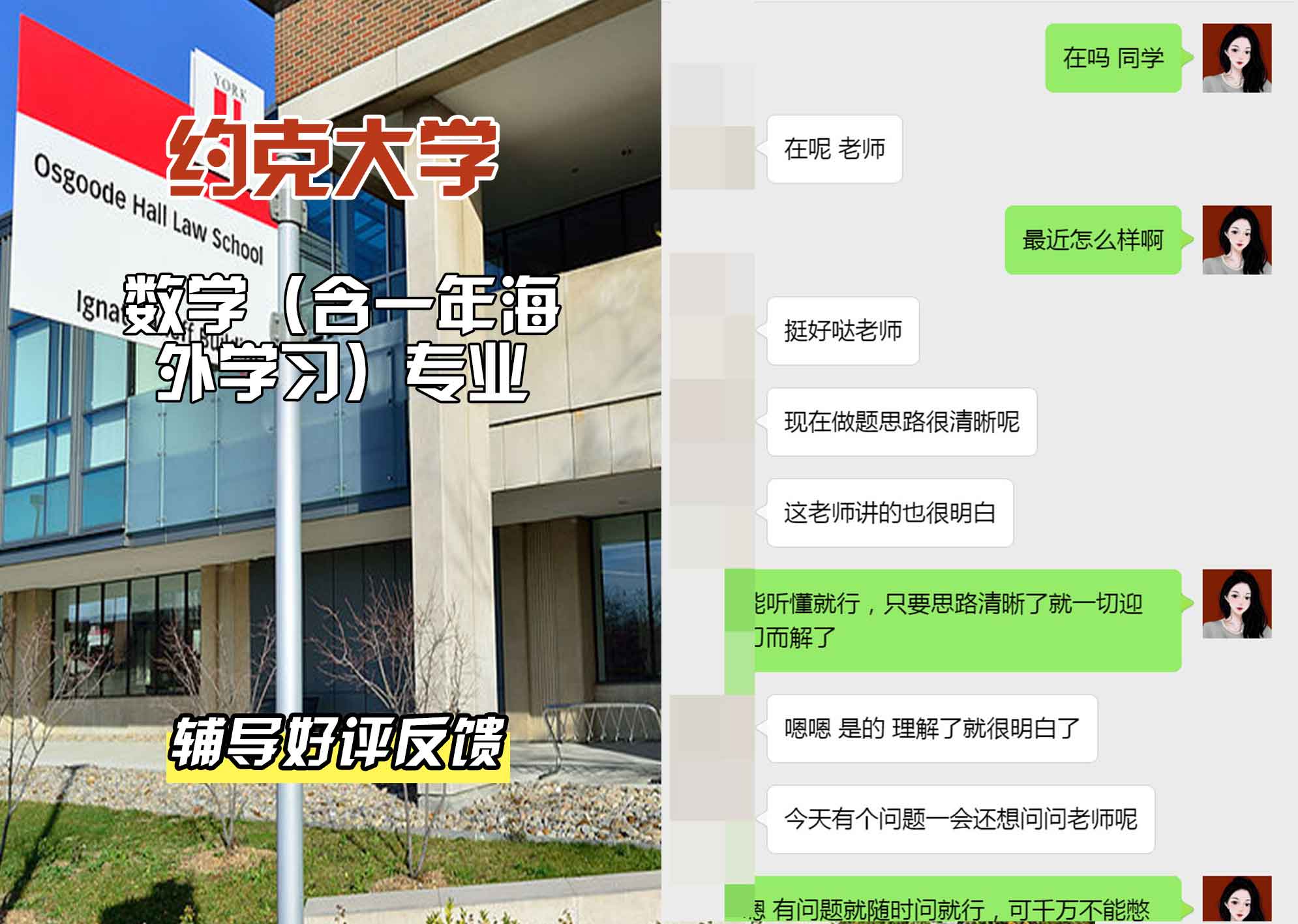 约克大学UOY数学（含一年海外学习）辅导好评反馈