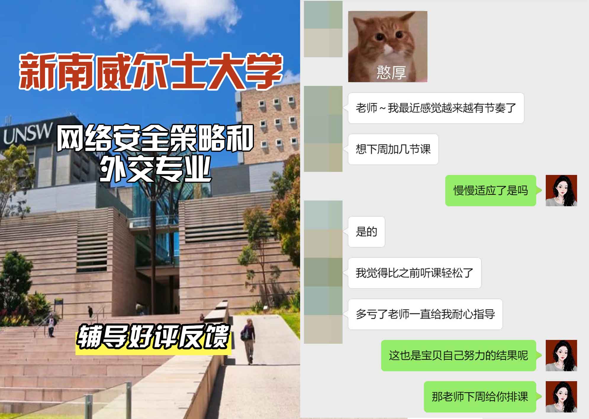 新南威尔士大学UNSW网络安全策略和外交辅导好评反馈