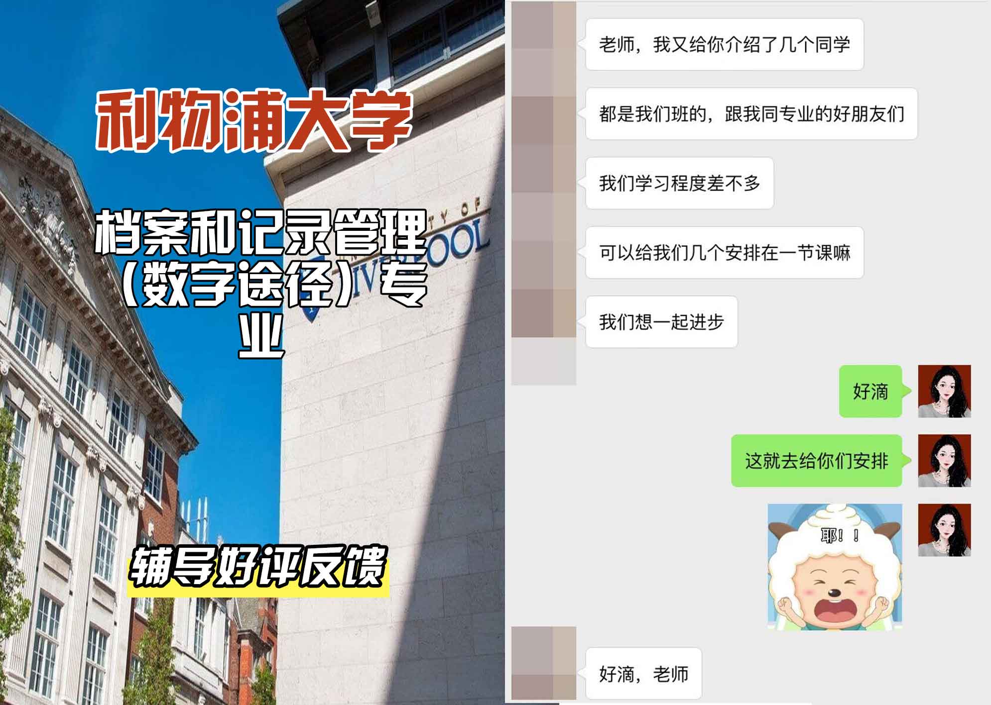 利物浦大学利大档案和记录管理（数字途径）辅导好评反馈