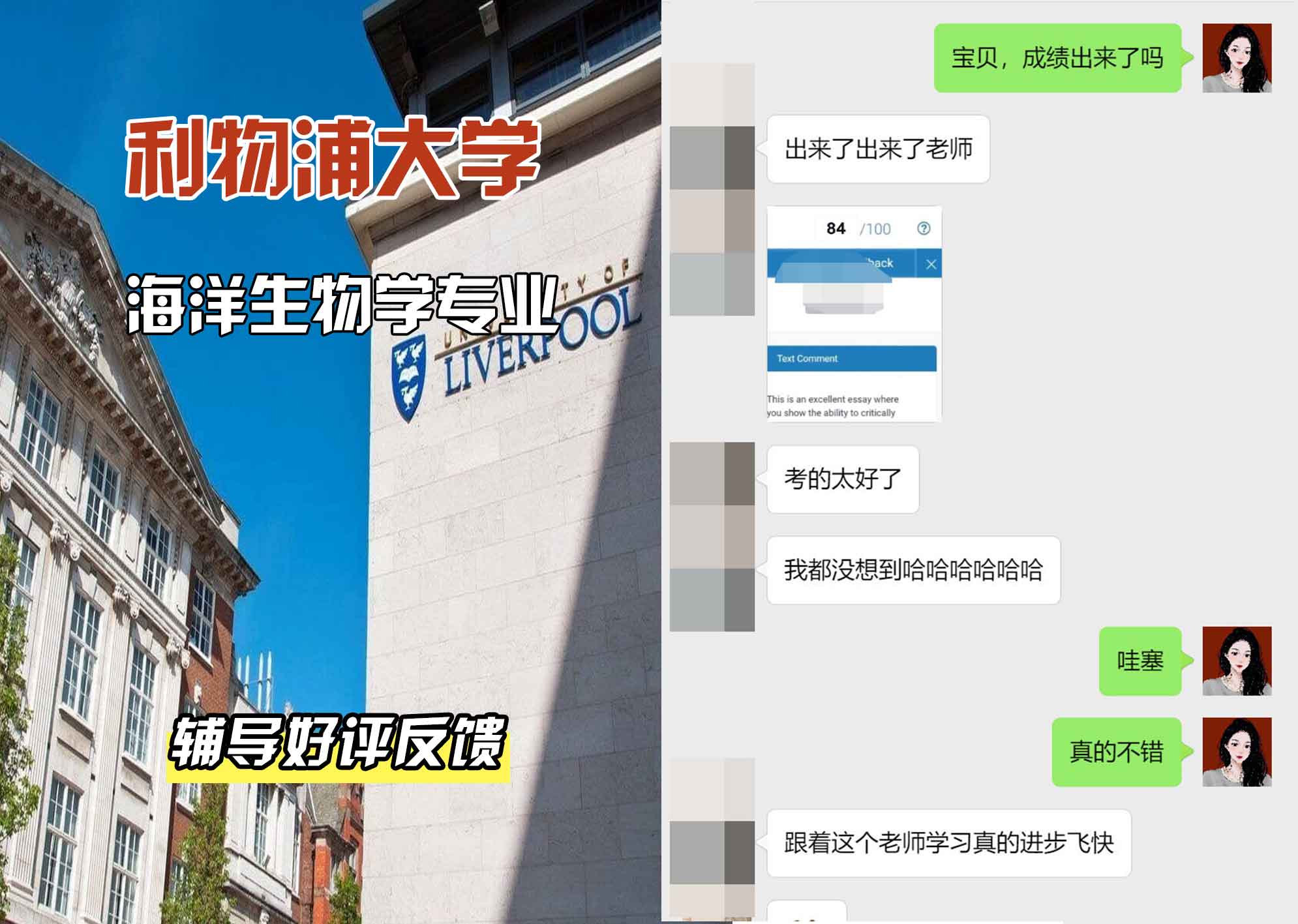利物浦大学利大海洋生物学辅导好评反馈