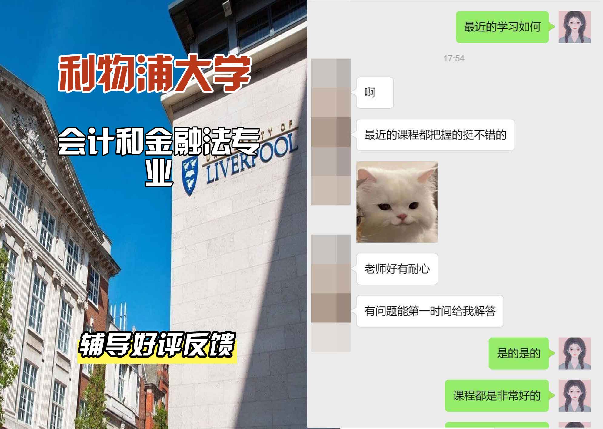 利物浦大学利大会计和金融法辅导好评反馈