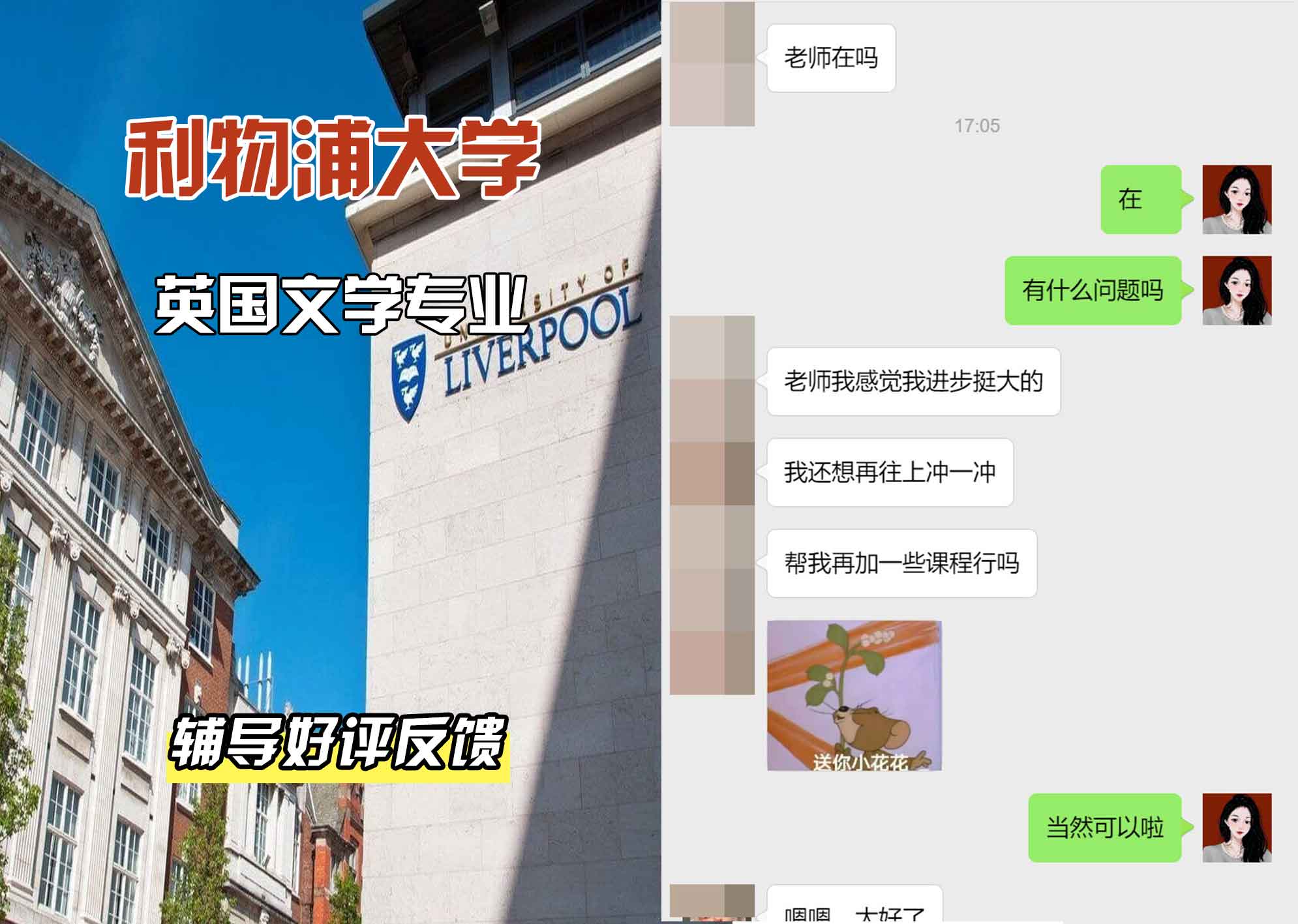 利物浦大学利大英国文学辅导好评反馈