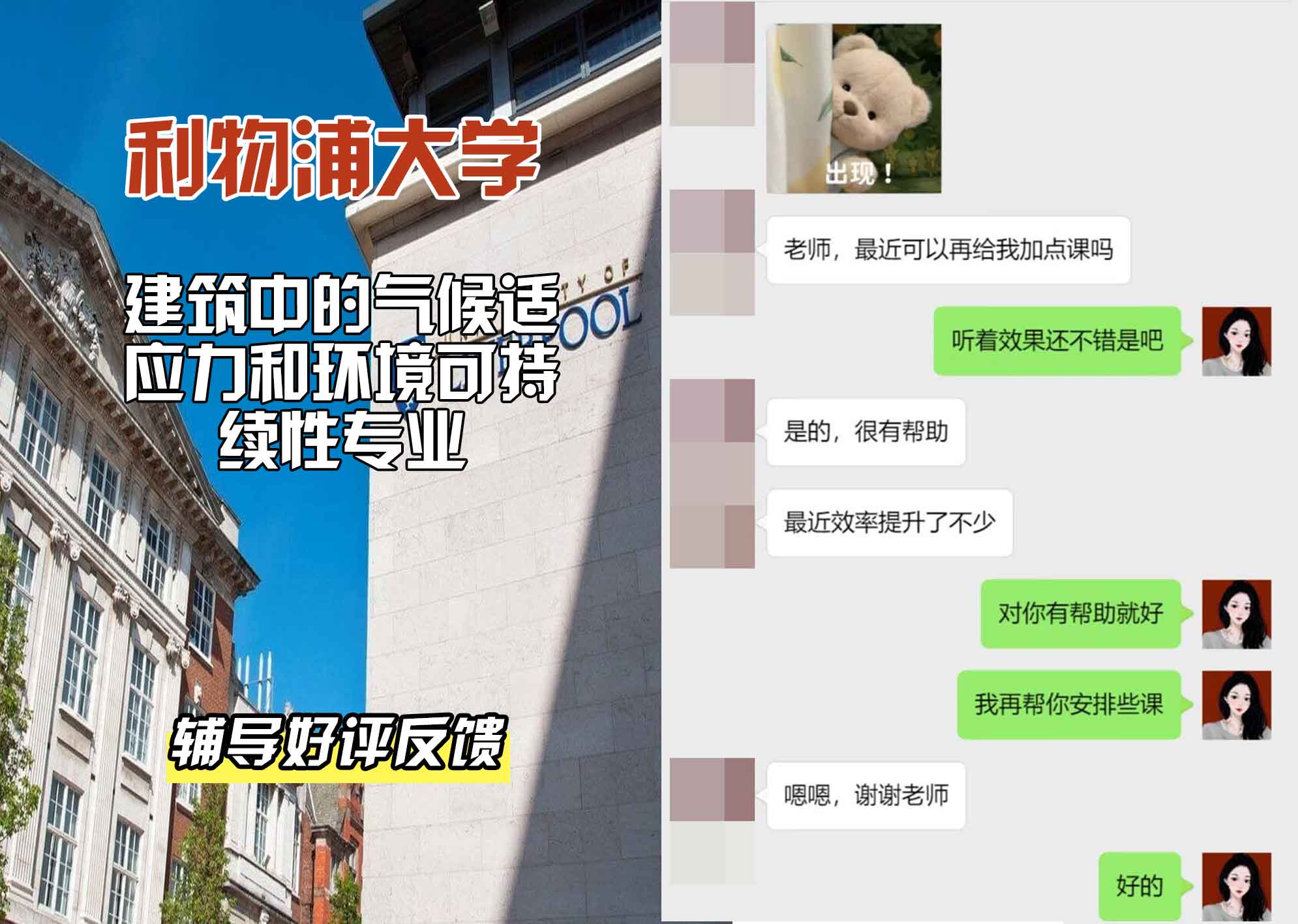 利物浦大学利大建筑中的气候适应力和环境可持续性辅导好评反馈