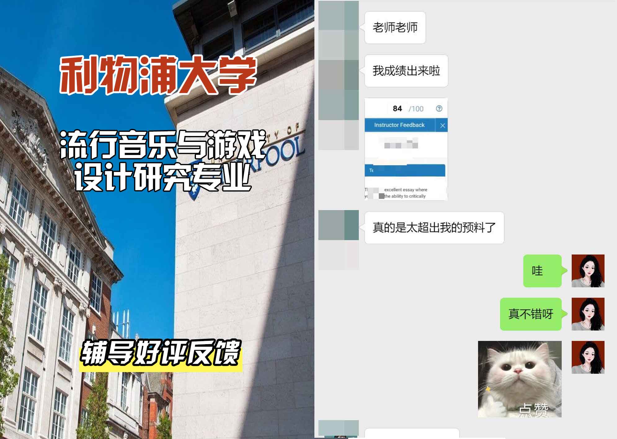 利物浦大学利大流行音乐与游戏设计研究辅导好评反馈