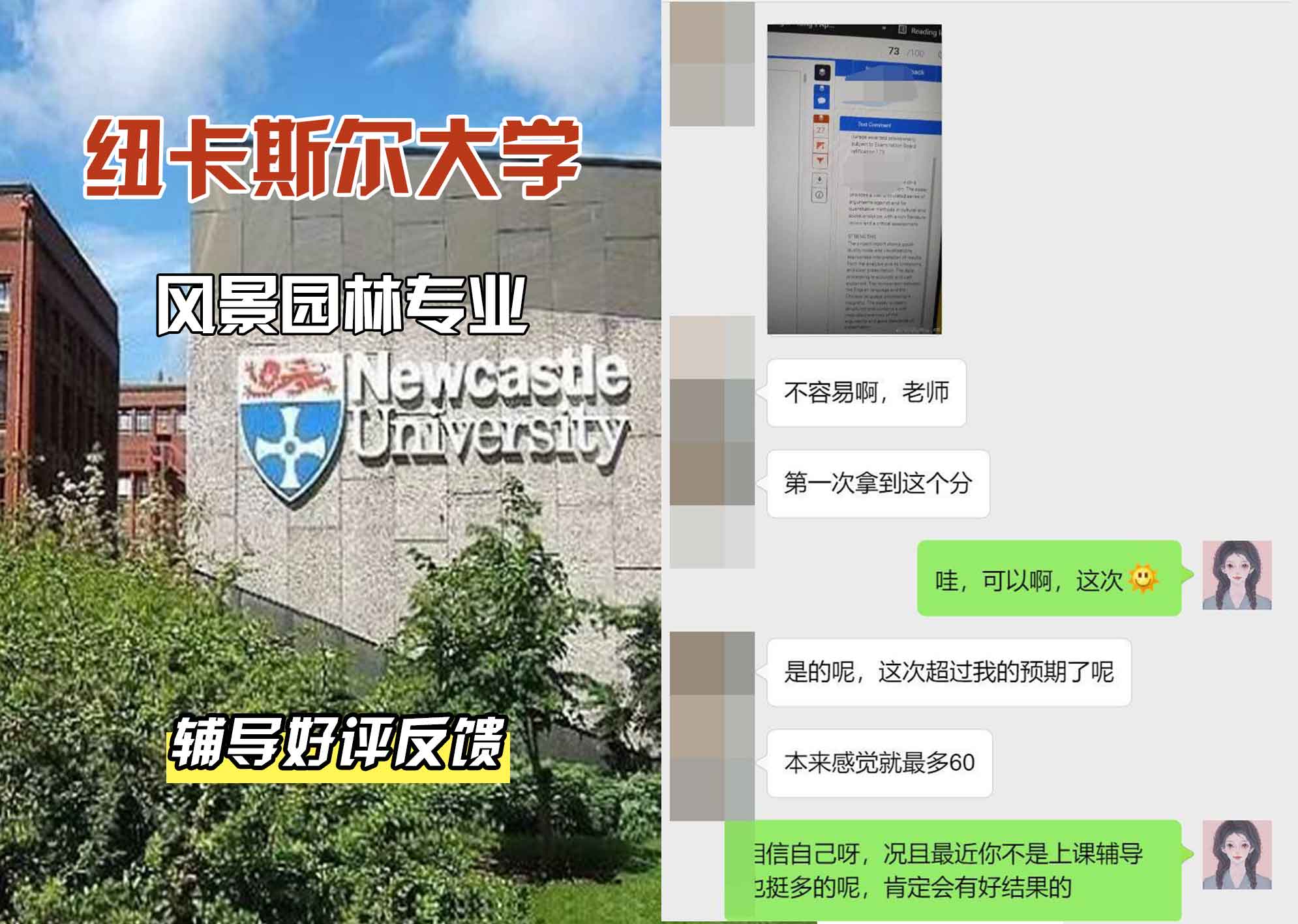 纽卡斯尔大学纽大风景园林辅导好评反馈