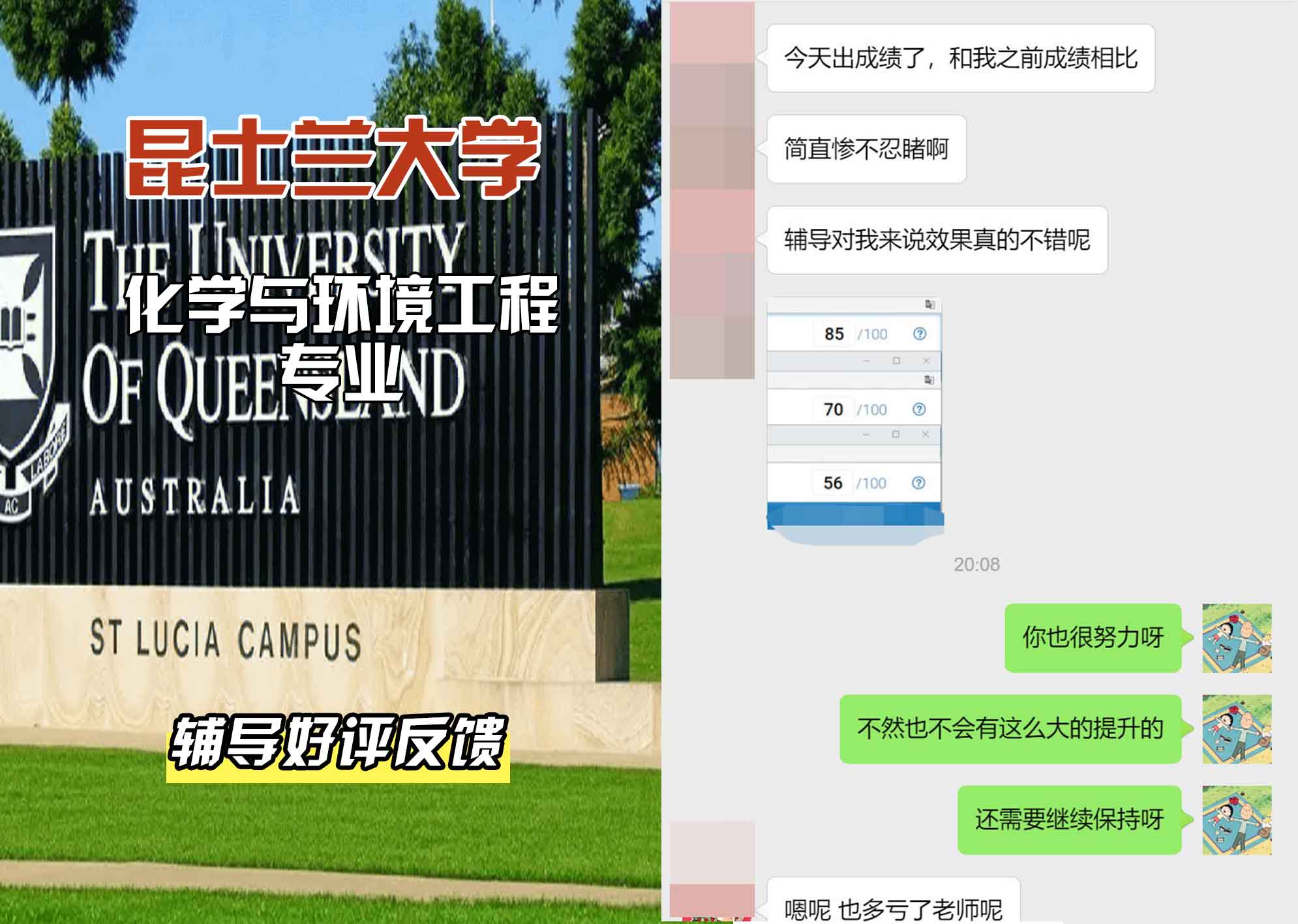昆士兰大学UQ化学与环境工程辅导好评反馈