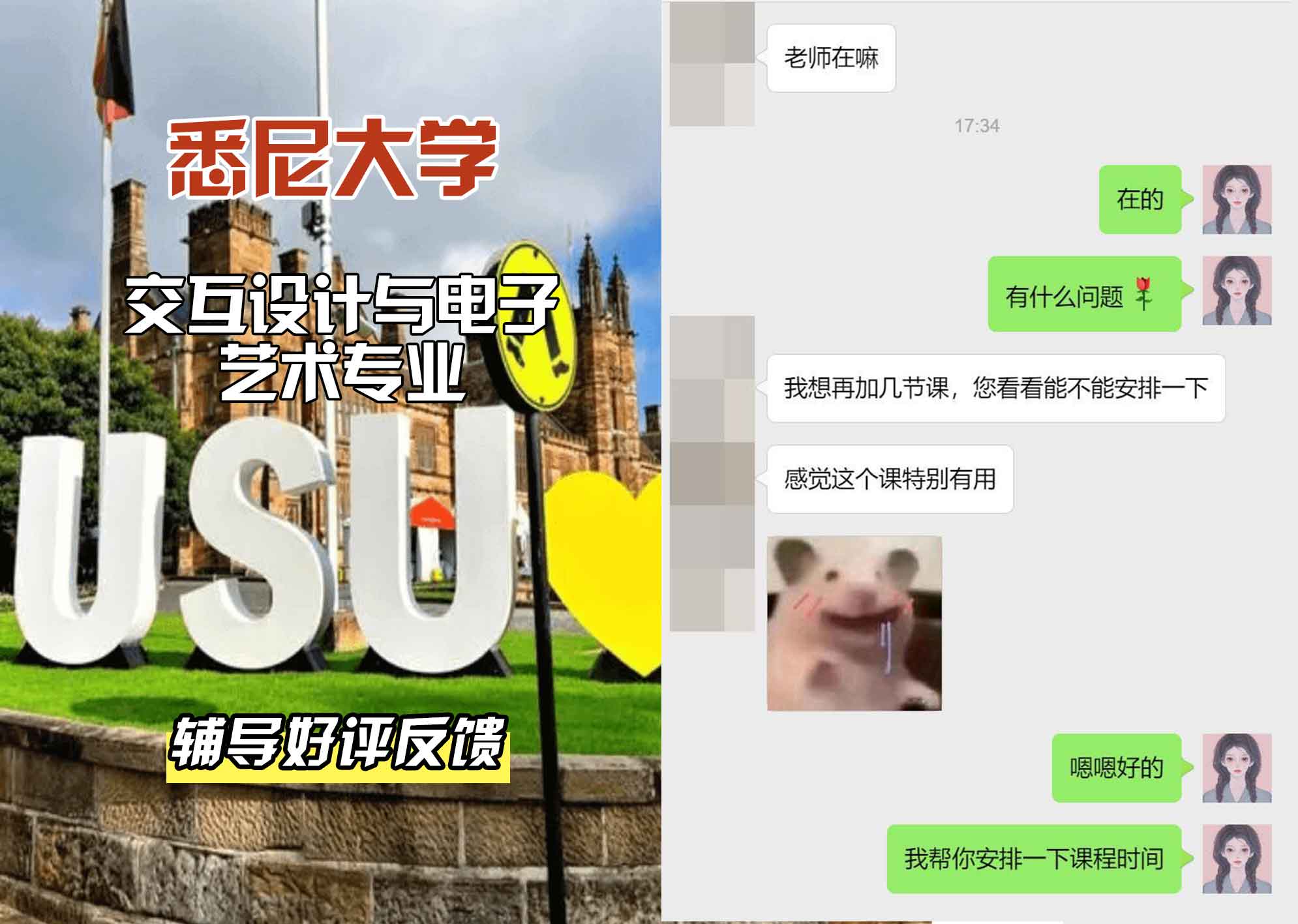 悉尼大学USYD交互设计与电子艺术辅导好评反馈
