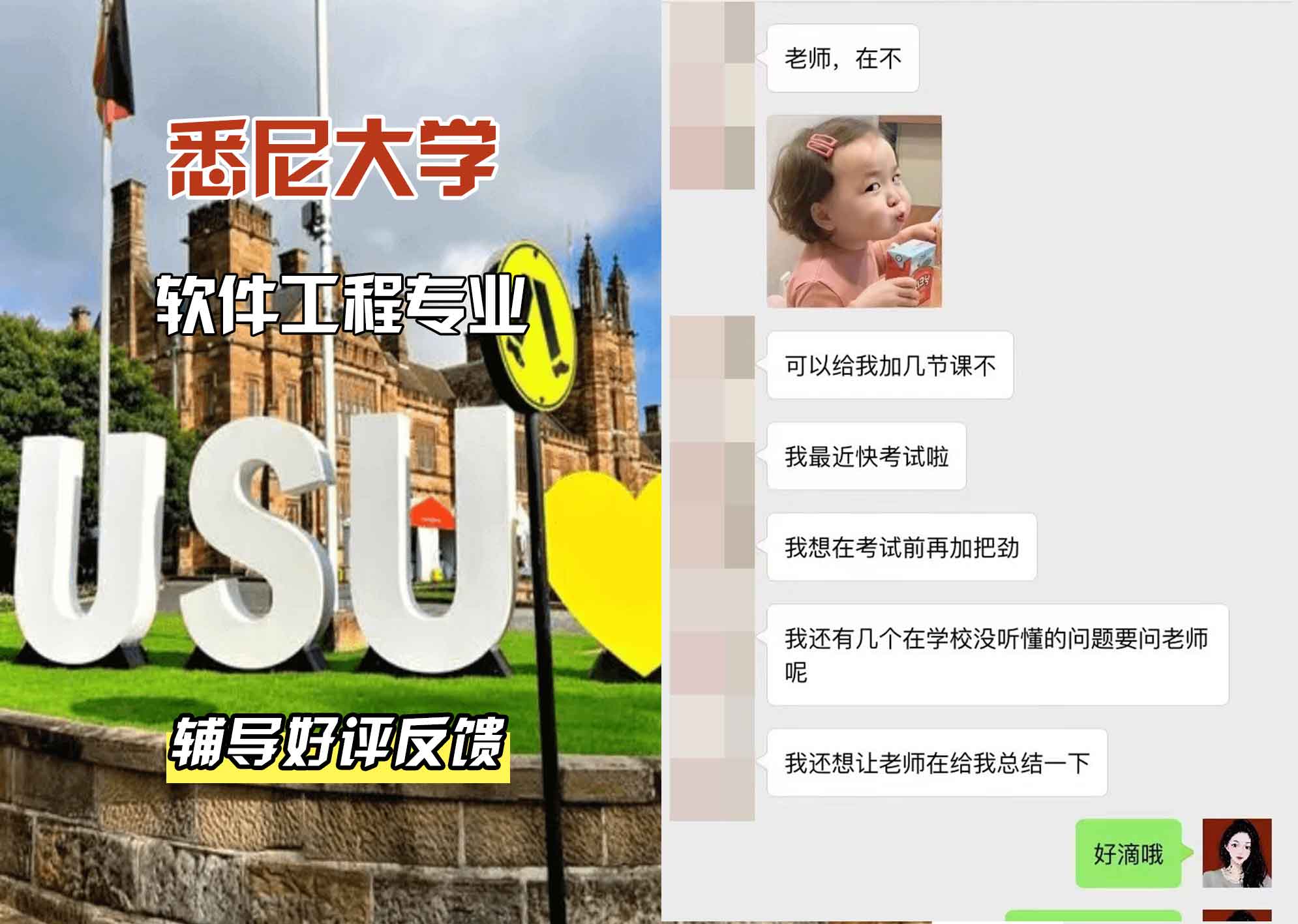 悉尼大学USYD软件工程辅导好评反馈