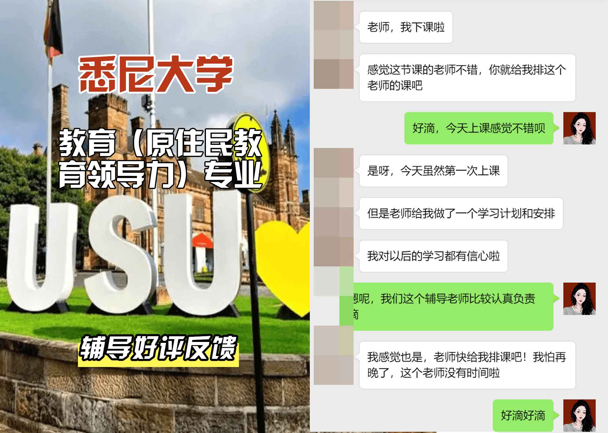 悉尼大学USYD教育（原住民教育领导力）辅导好评反馈
