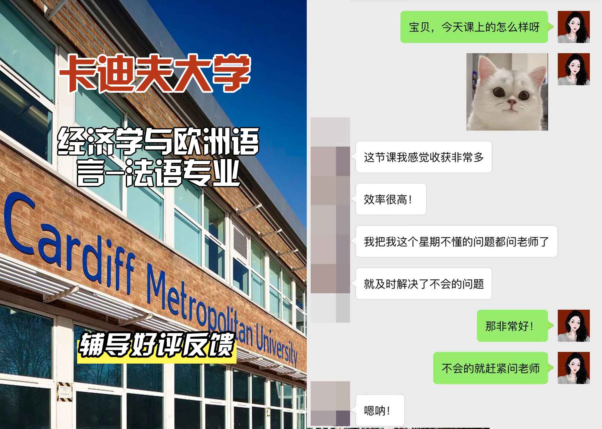 卡迪夫大学cardiff经济学与欧洲语言-法语辅导好评反馈
