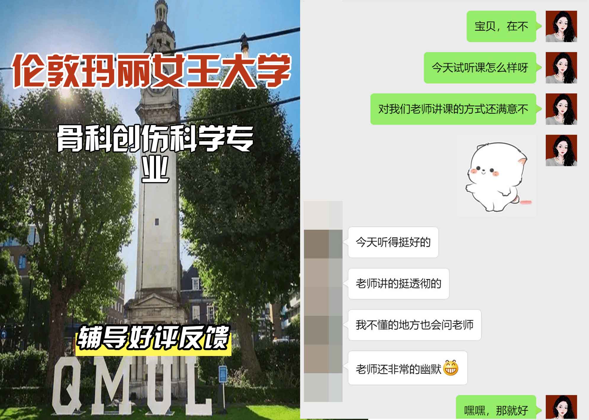 QM女王大学骨科创伤科学辅导好评反馈