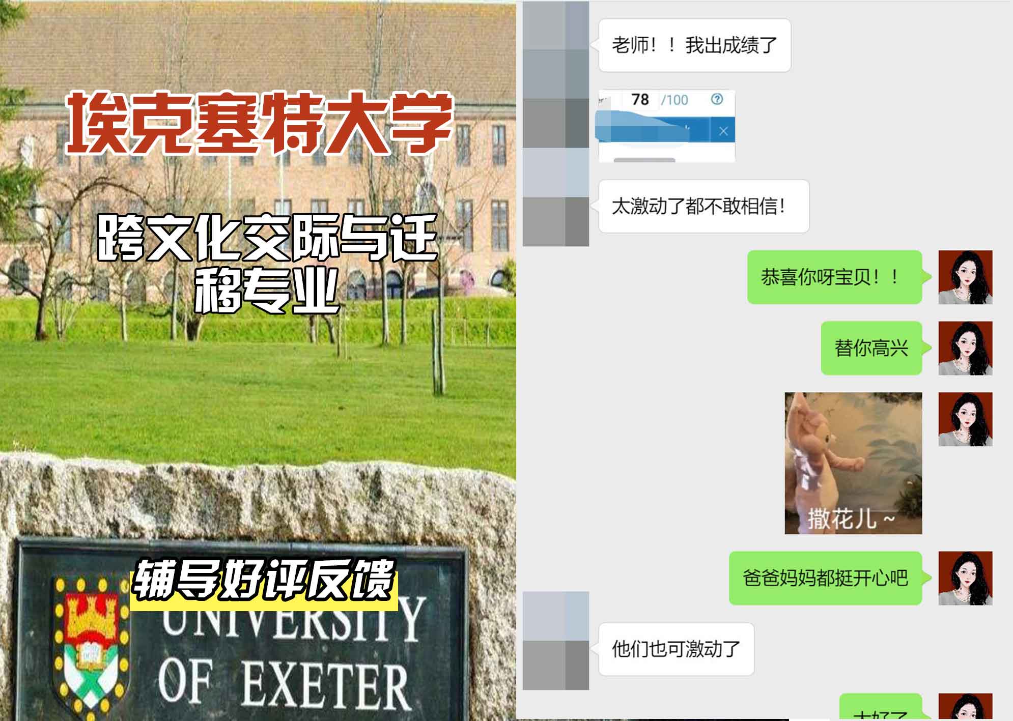 埃大埃克塞特大学跨文化交流与迁移辅导好评反馈