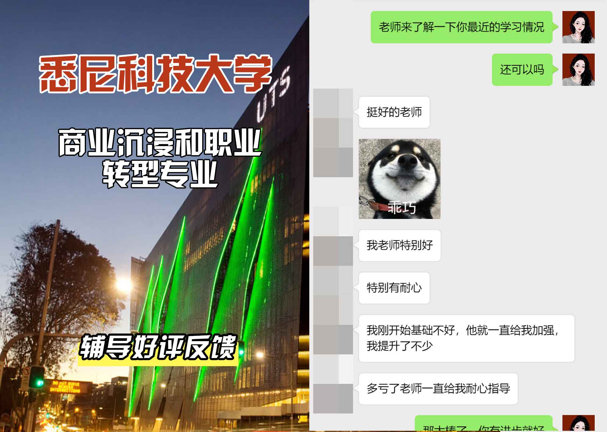 悉尼科技大学UTS商业沉浸和职业转型辅导好评反馈