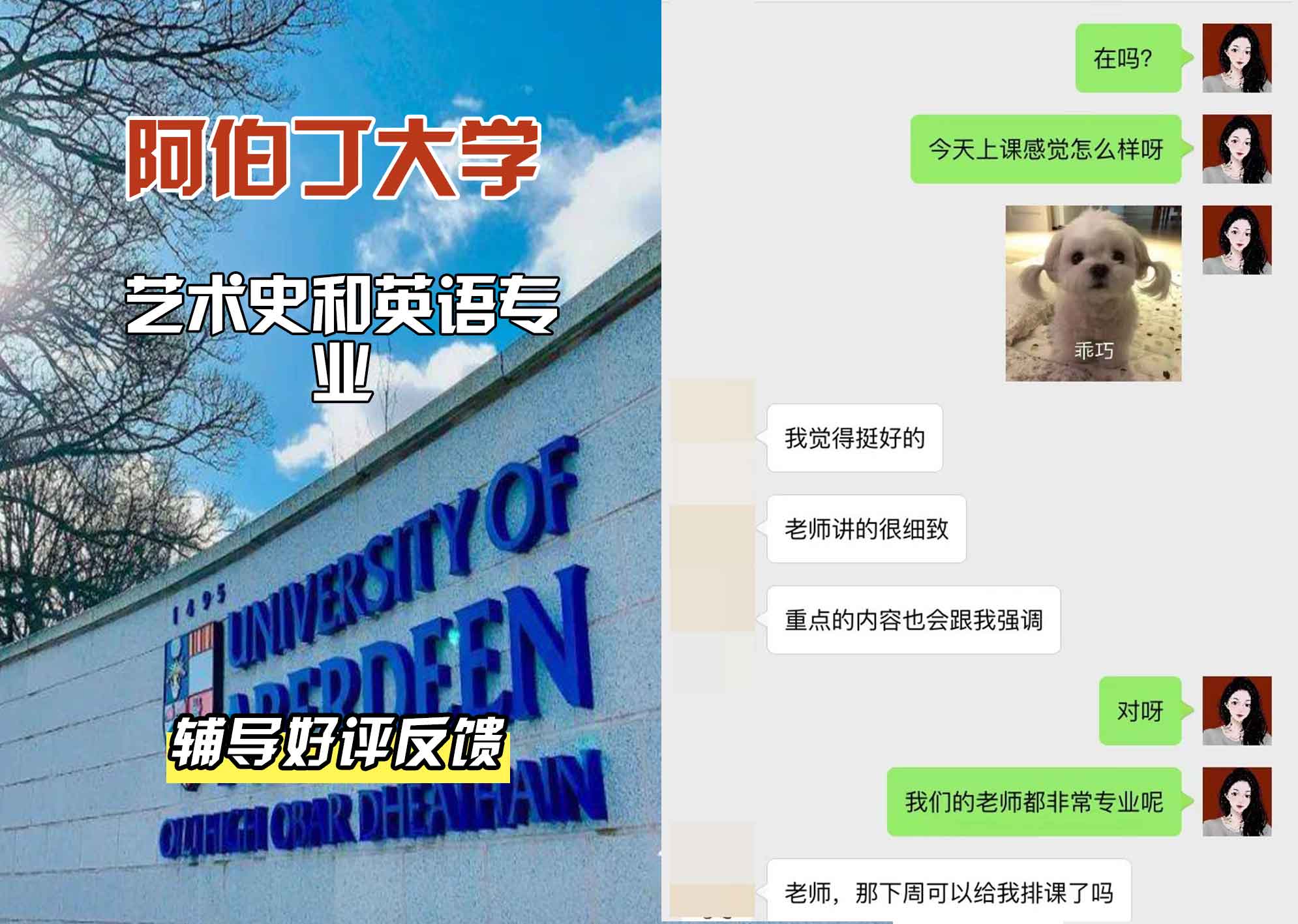 阿伯丁大学ABDN艺术史和英语辅导好评反馈