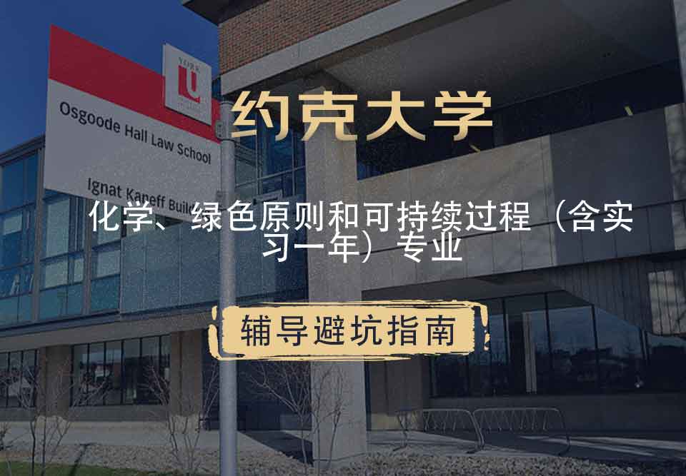 约克大学UOY化学、绿色原则和可持续过程（含实习一年）辅导避坑指南