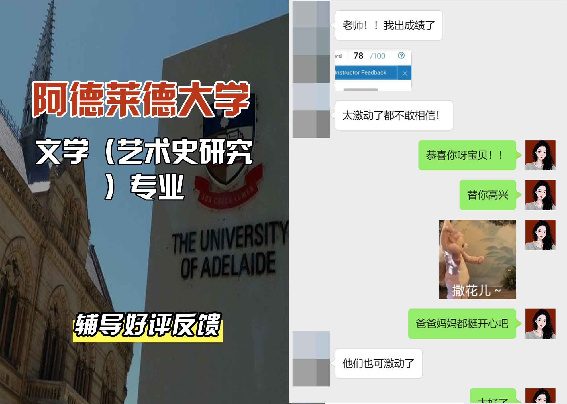 ADELAIDE阿大文学辅导好评反馈
