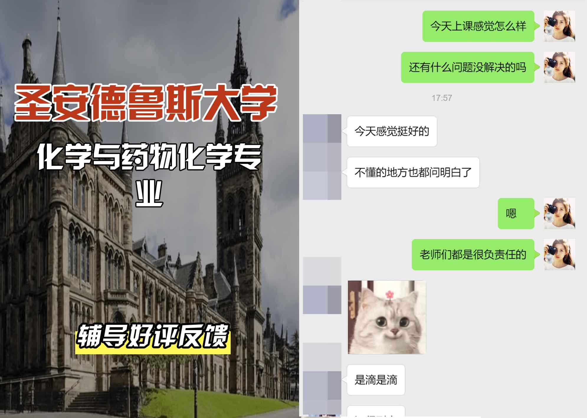 圣安圣安德鲁斯大学化学与药物化学辅导好评反馈