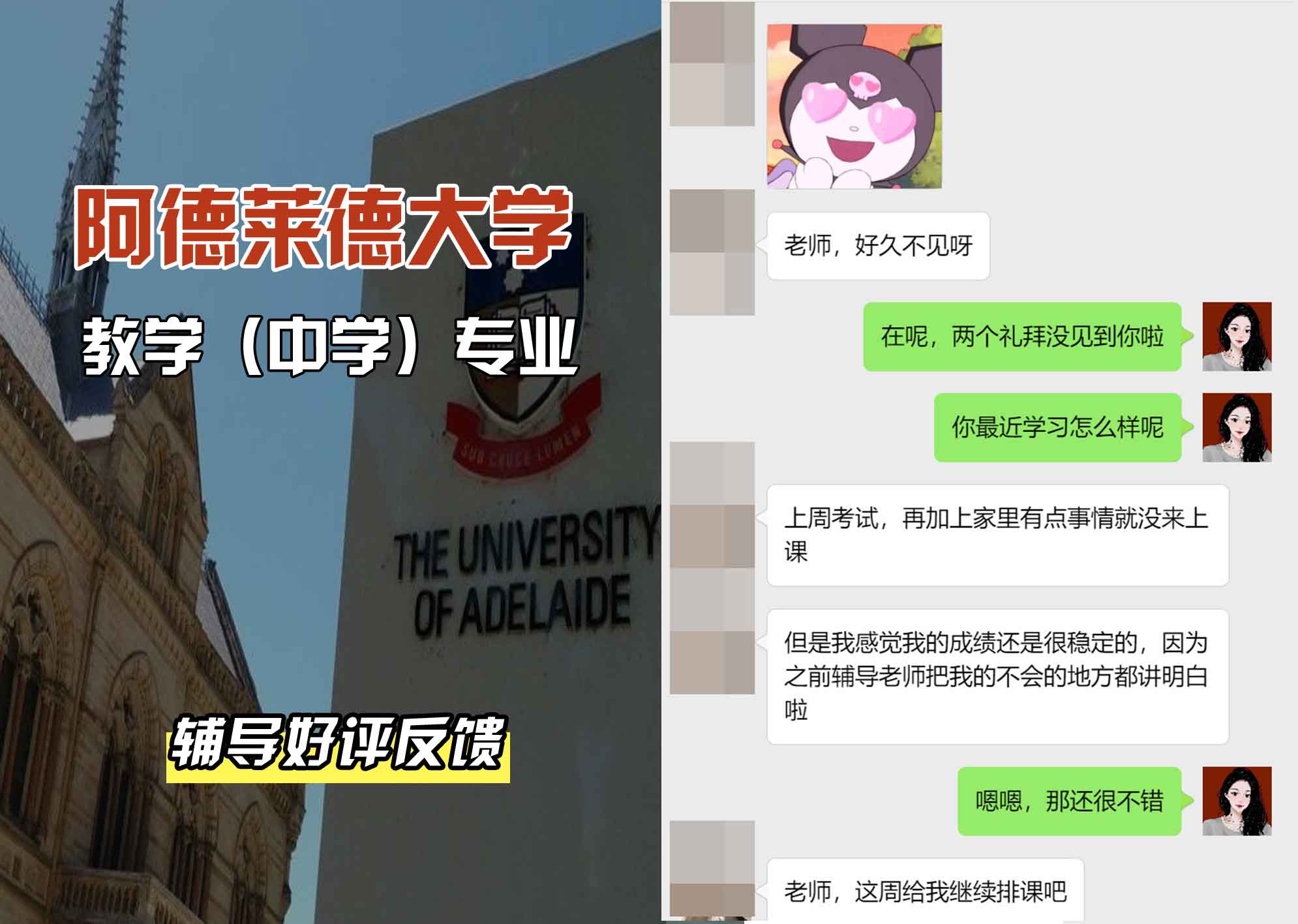 ADELAIDE阿大教学（中学）辅导好评反馈