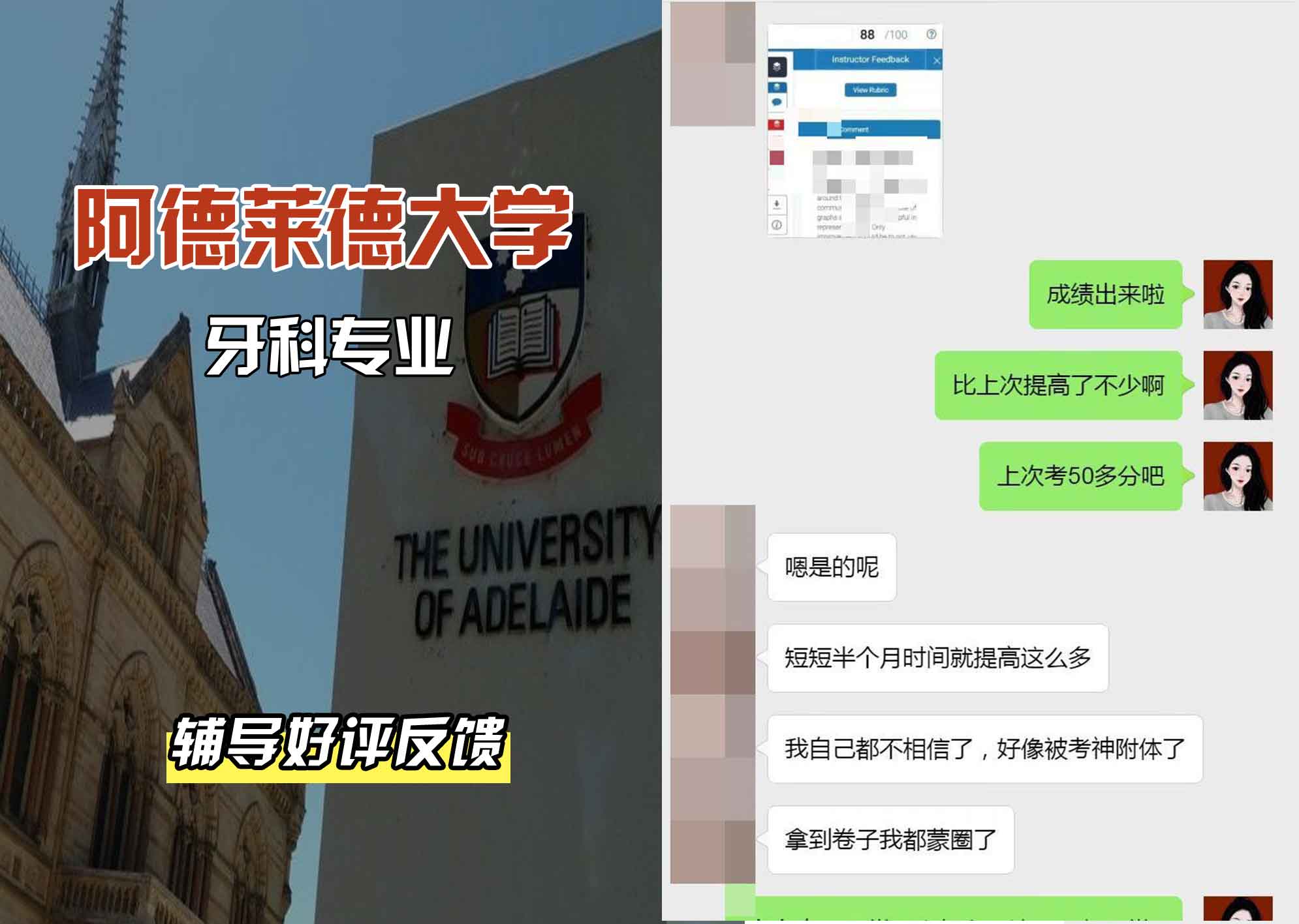 ADELAIDE阿大牙辅导好评反馈