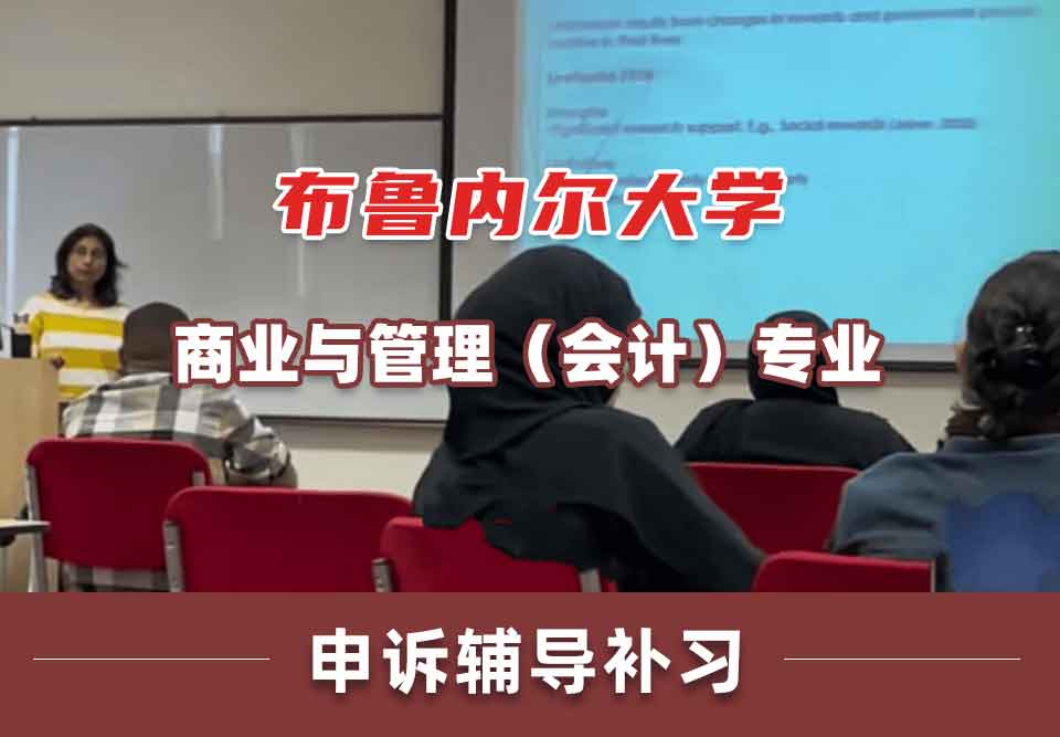 布鲁内尔大学Brunel商业与管理（会计）申诉辅导补习补课