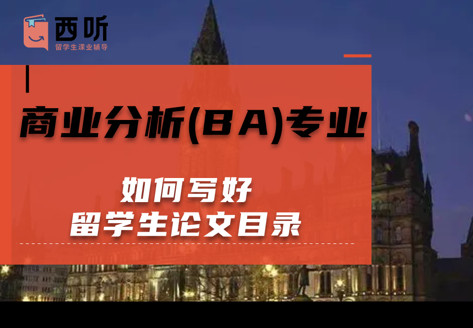 如何写好商业分析(BA)专业留学生论文目录