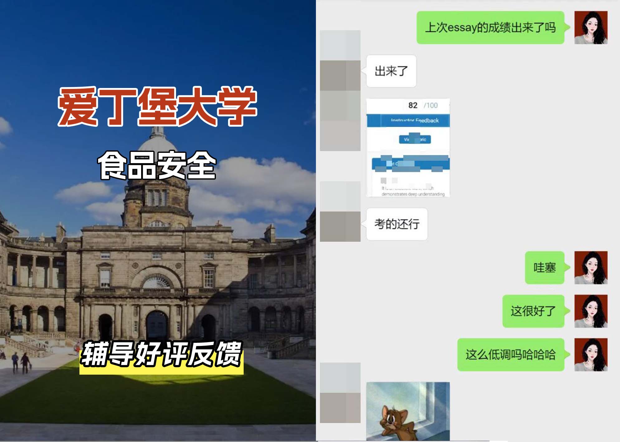 爱丁堡大学爱大食品安全辅导好评反馈