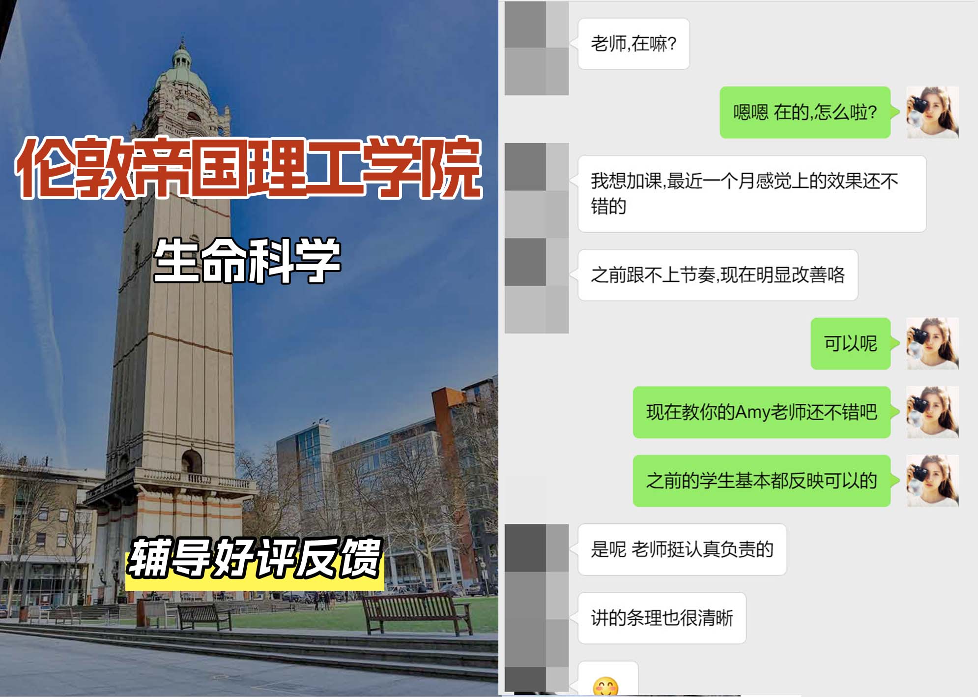 帝国理工IC生命科学辅导好评反馈