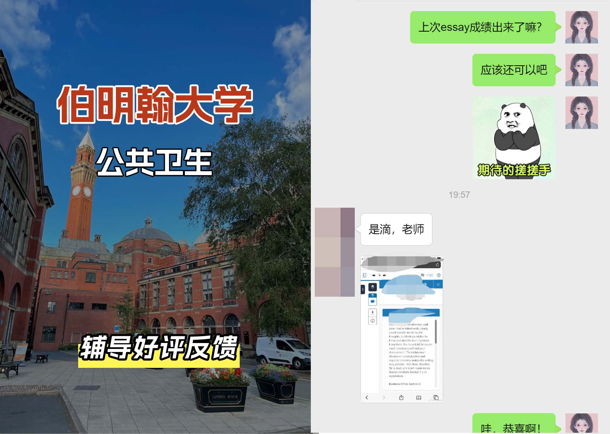 伯明翰大学伯大公共卫生辅导好评反馈