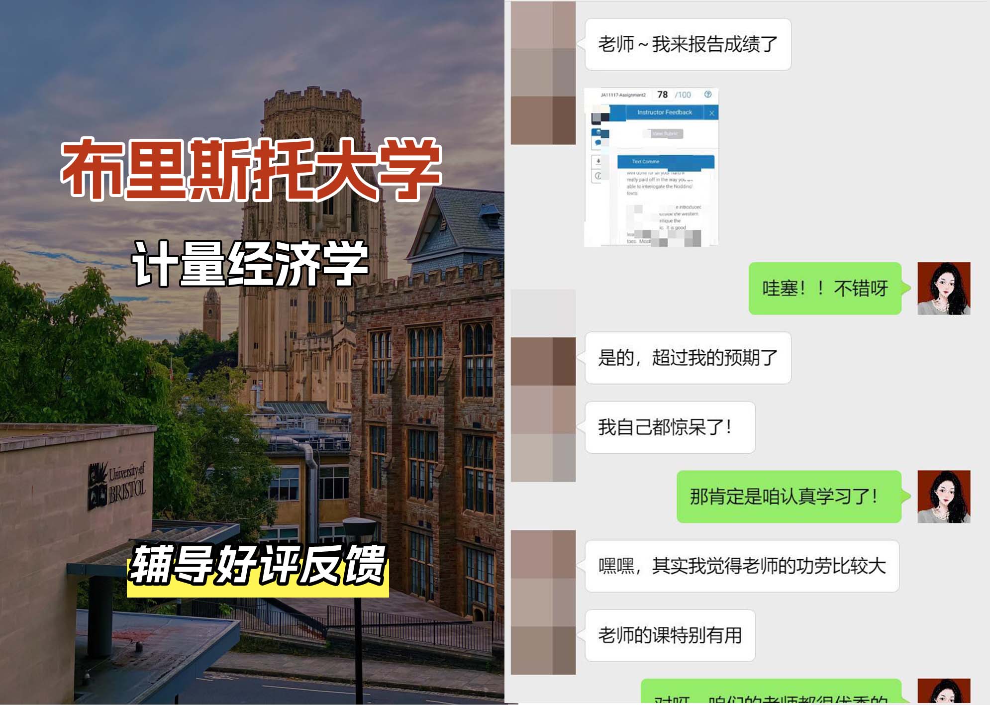布里斯托大学布大计量经济学专业辅导好评反馈