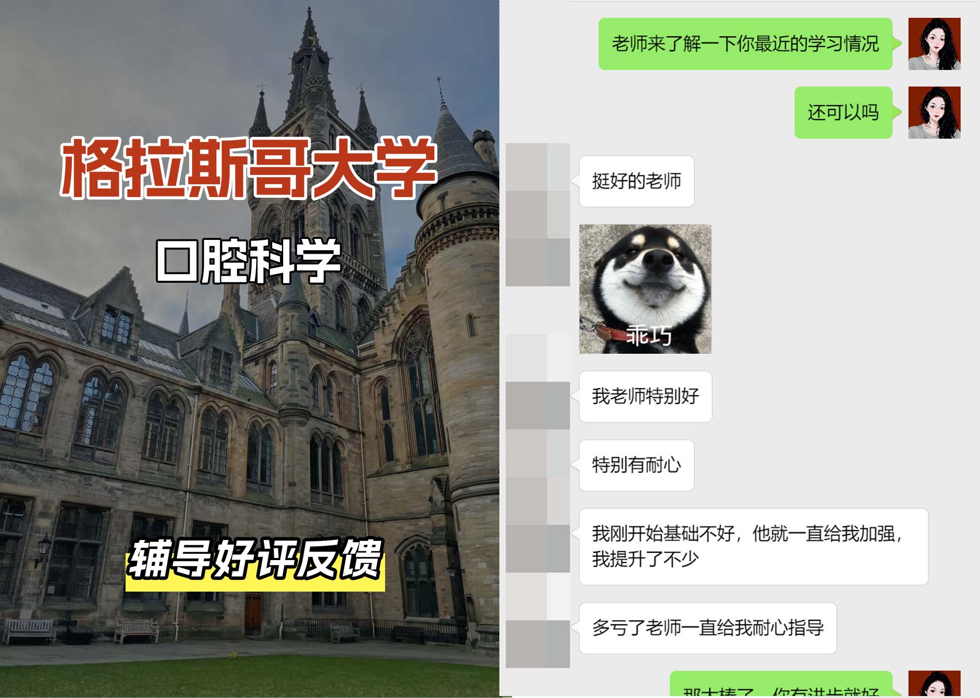 格拉斯哥大学格大口腔科学辅导好评反馈