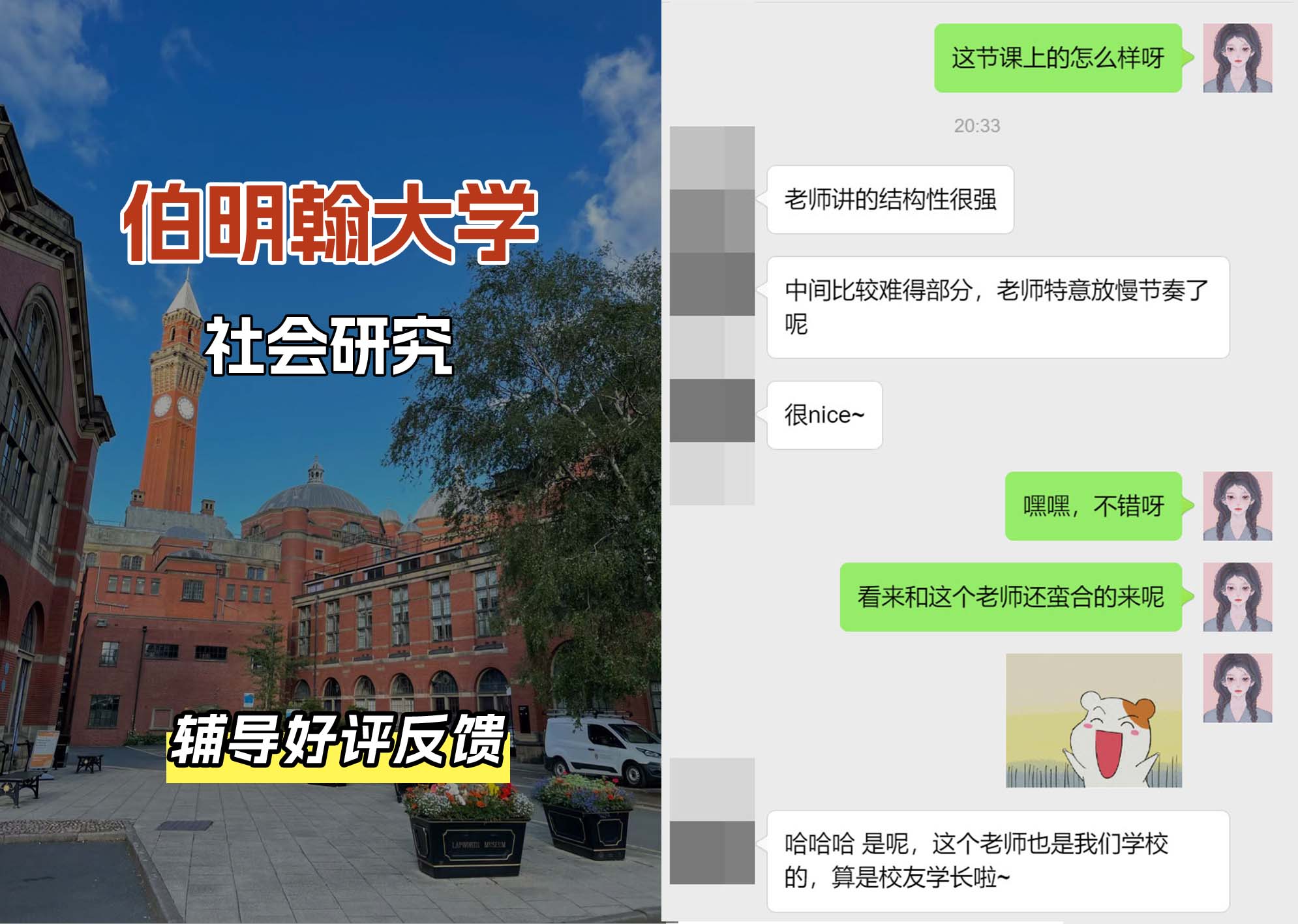 伯明翰大学伯大社会研究辅导好评反馈