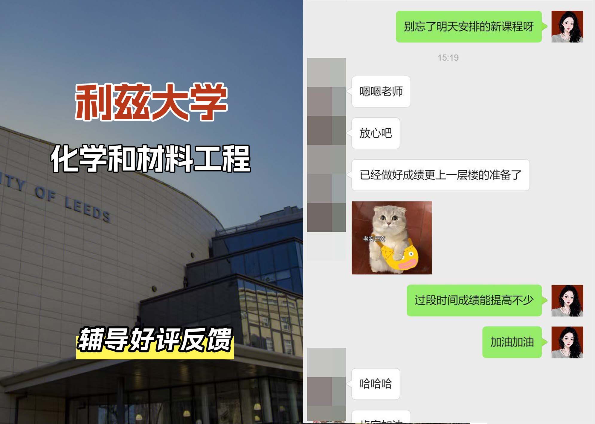 利兹大学leeds化学和材料工程辅导好评反馈