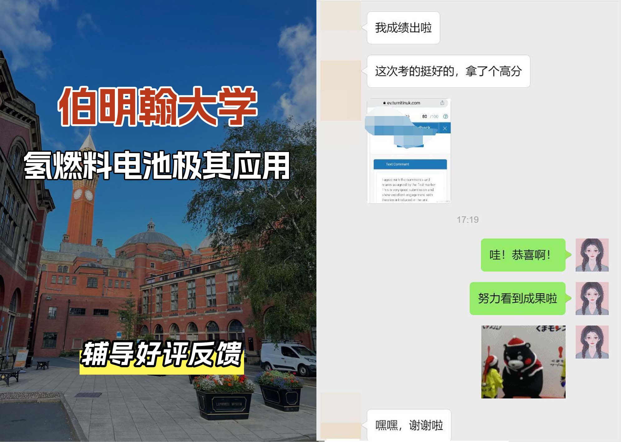 伯明翰大学伯大氢燃料电池极其应用辅导好评反馈