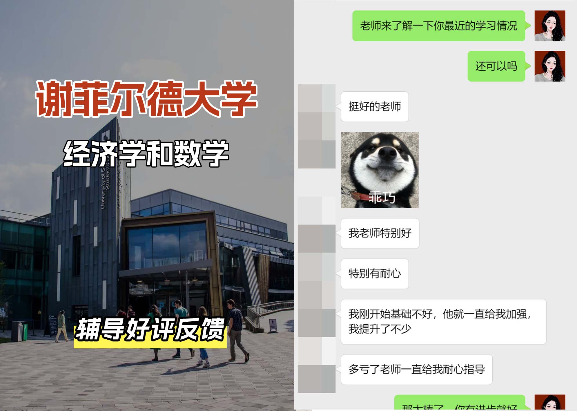 谢菲尔德大学谢大经济学和数学辅导好评反馈