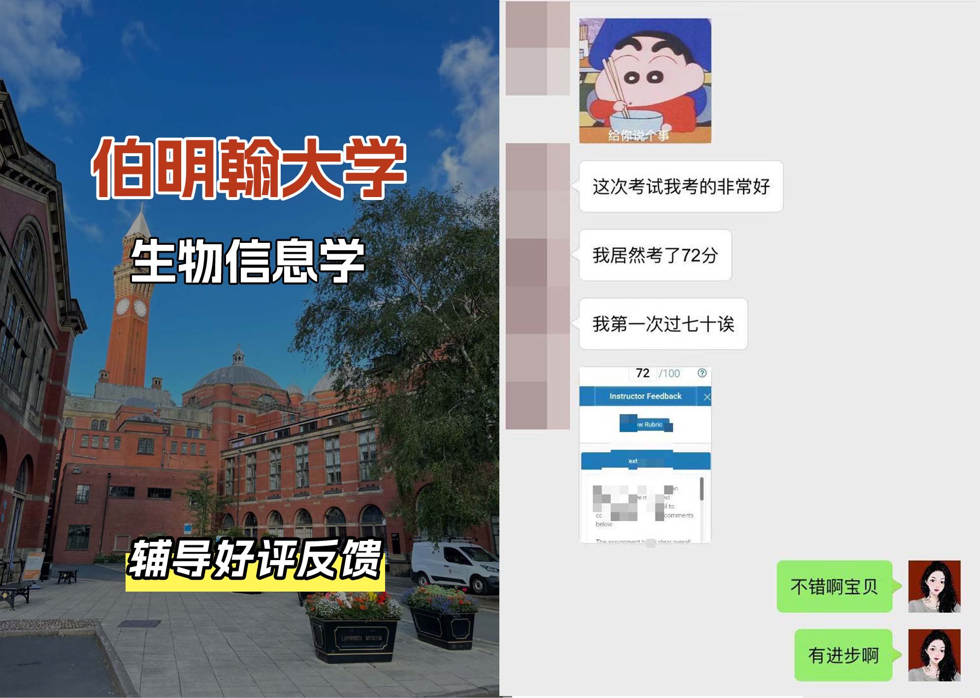 伯明翰大学伯大生物信息学辅导好评反馈