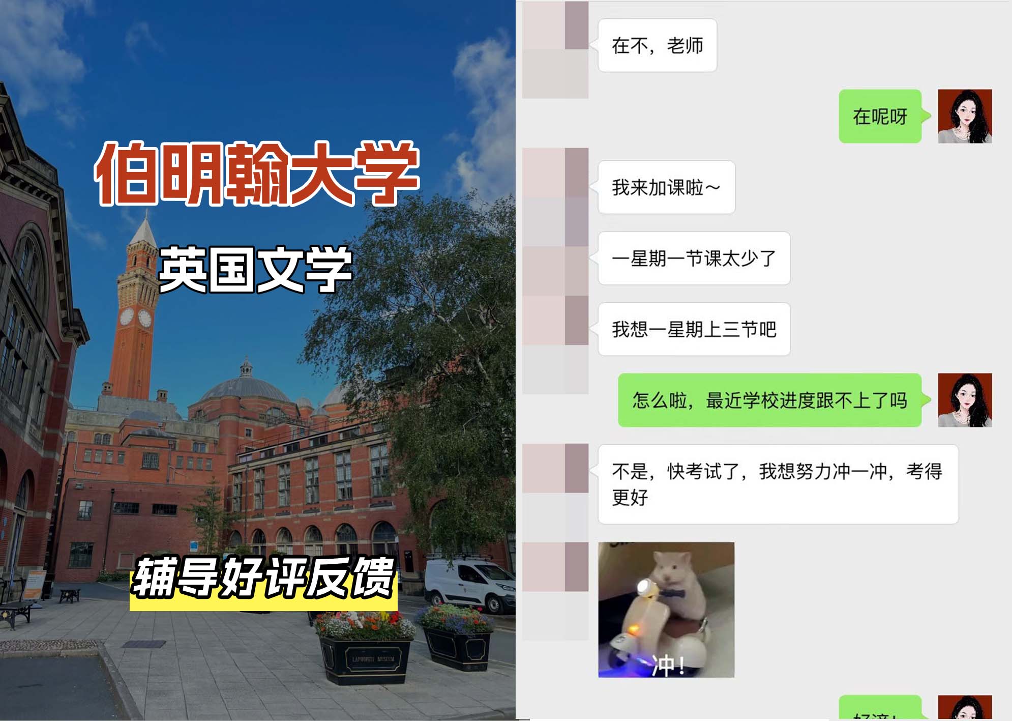 伯明翰大学伯大英国文学辅导好评反馈