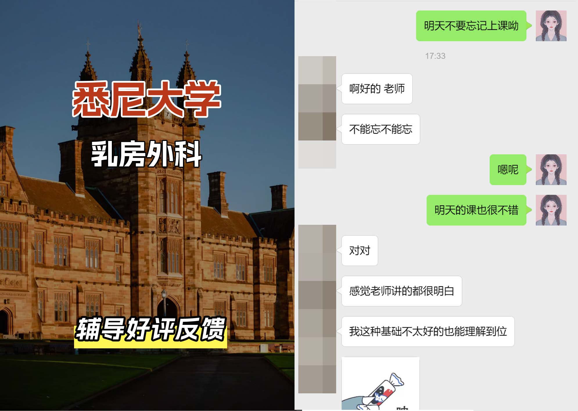悉尼大学USYD乳房外科辅导好评反馈