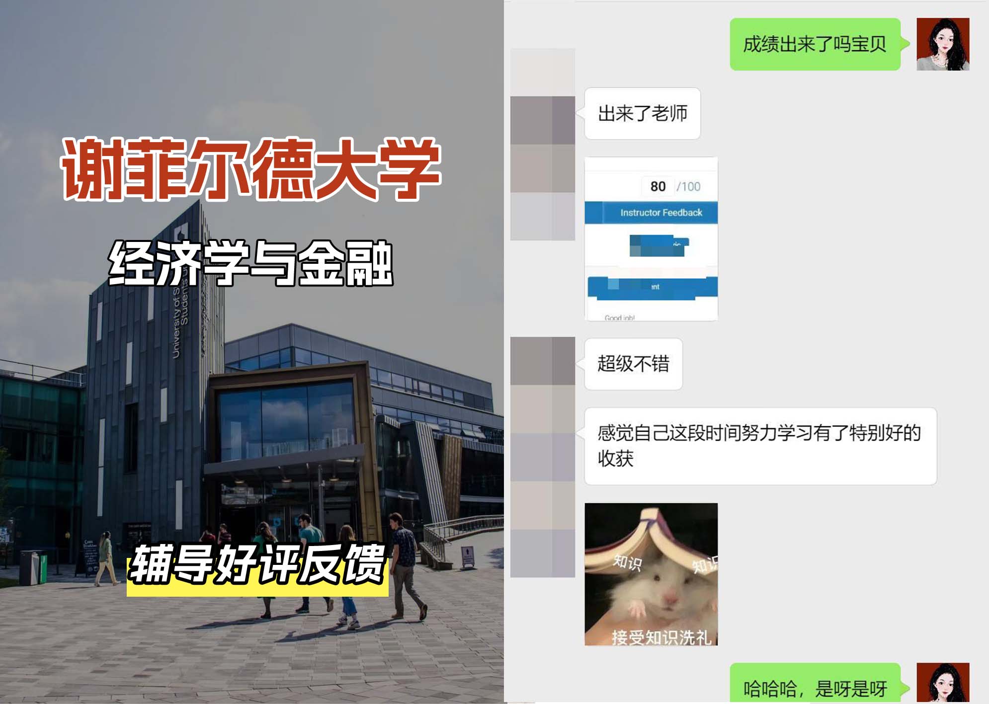 谢菲尔德大学谢大经济学与金融辅导好评反馈