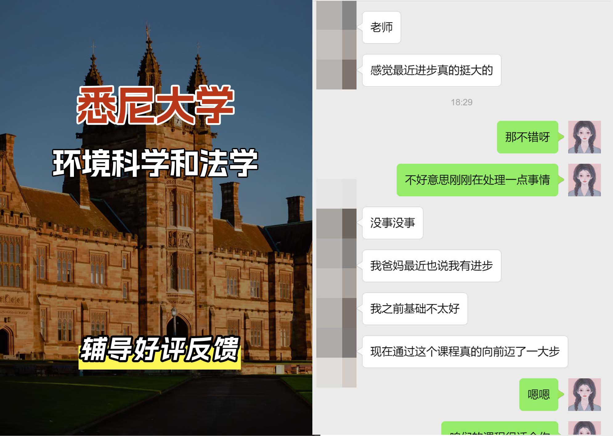 悉尼大学USYD环境科学和法学辅导好评反馈