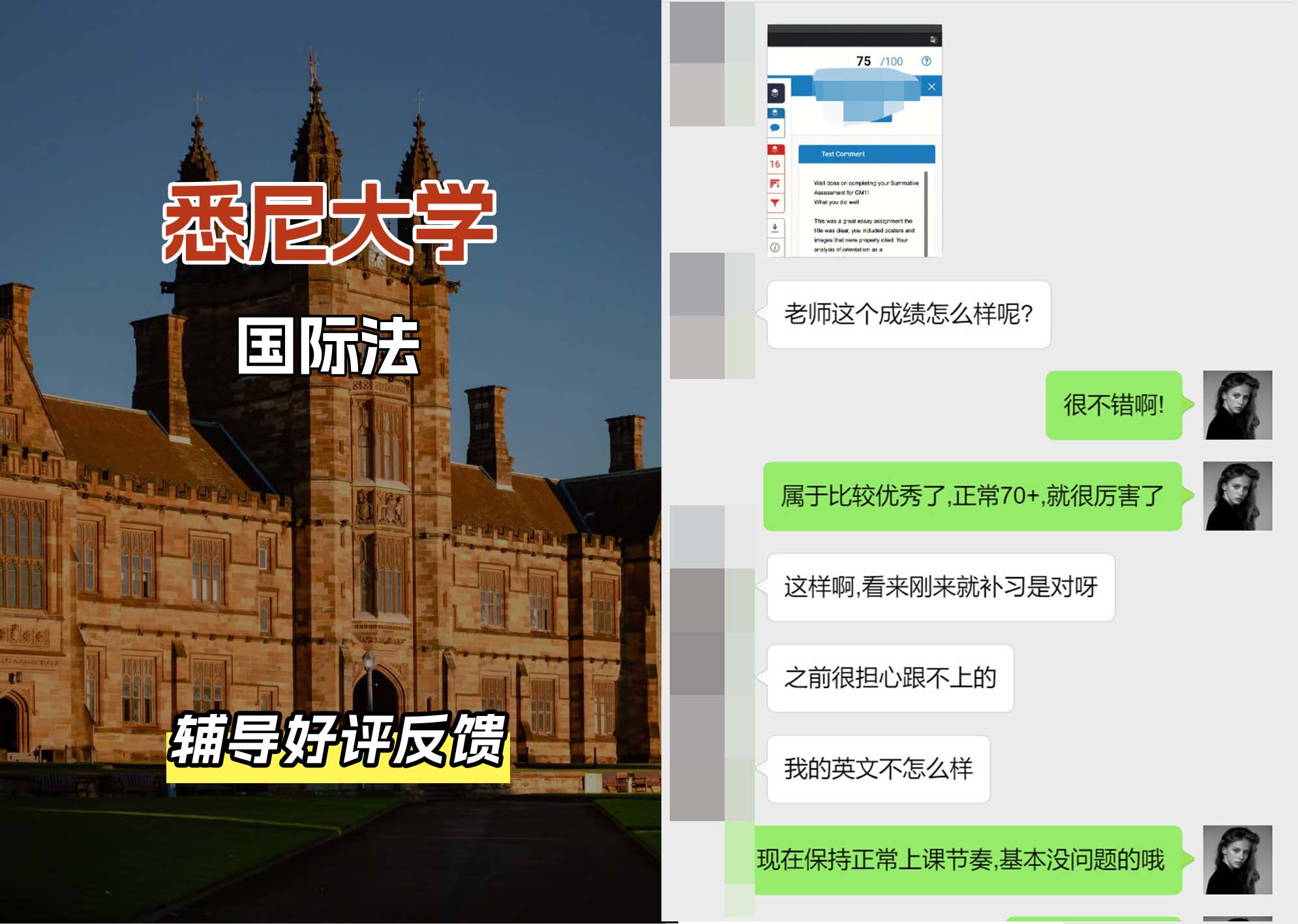 悉尼大学USYD国际法辅导好评反馈