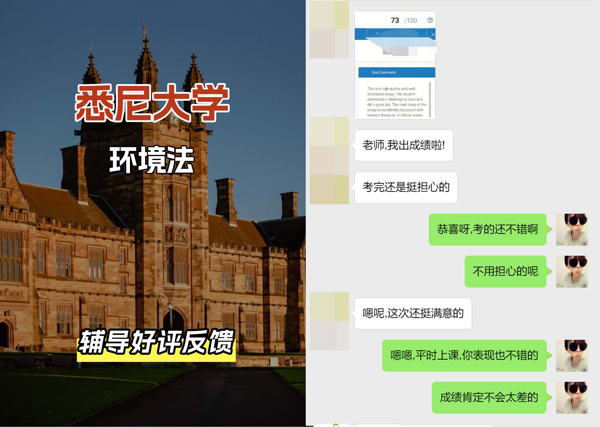 悉尼大学USYD环境法辅导好评反馈