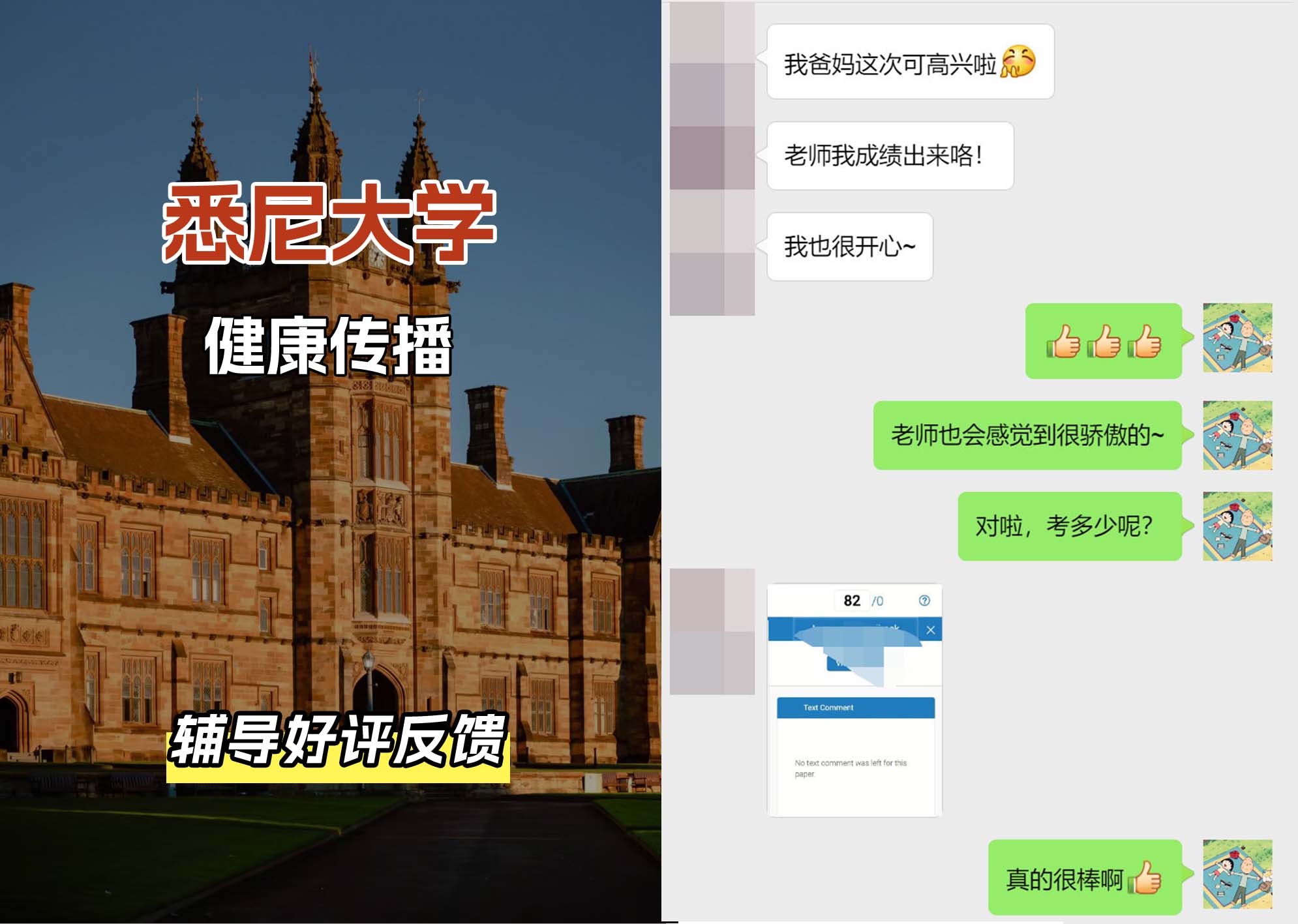 悉尼大学USYD健康传播辅导好评反馈