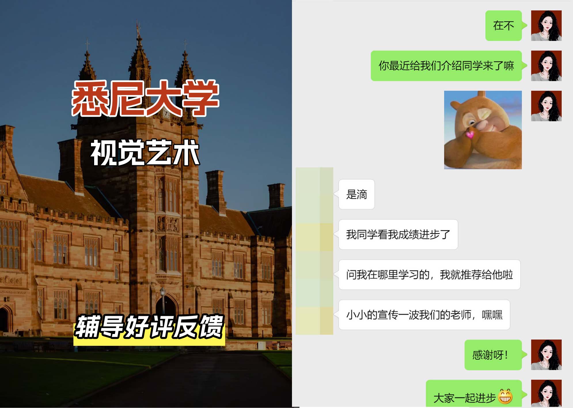 悉尼大学USYD视觉艺术辅导好评反馈