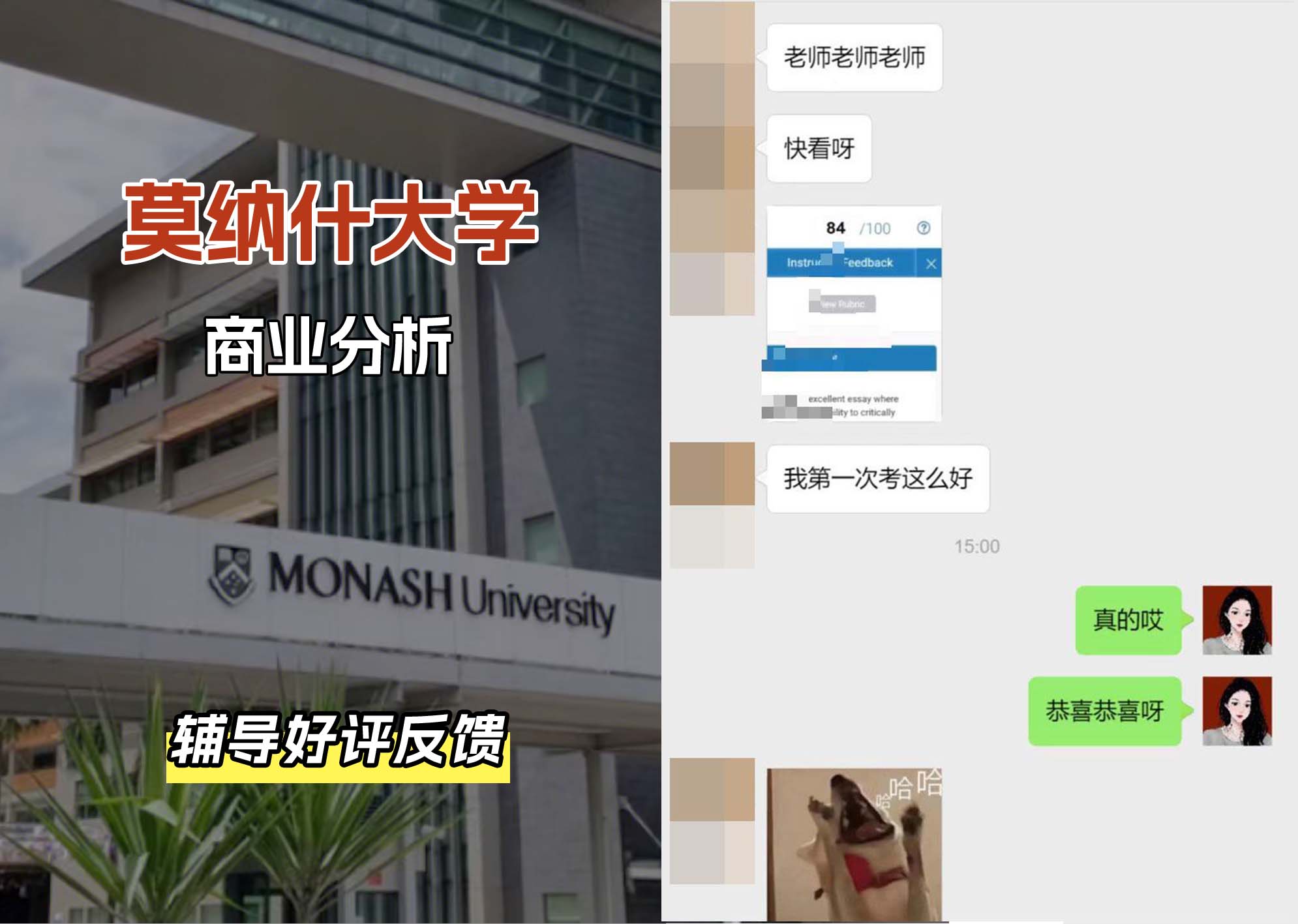 莫纳什大学Monash商业分析辅导好评反馈
