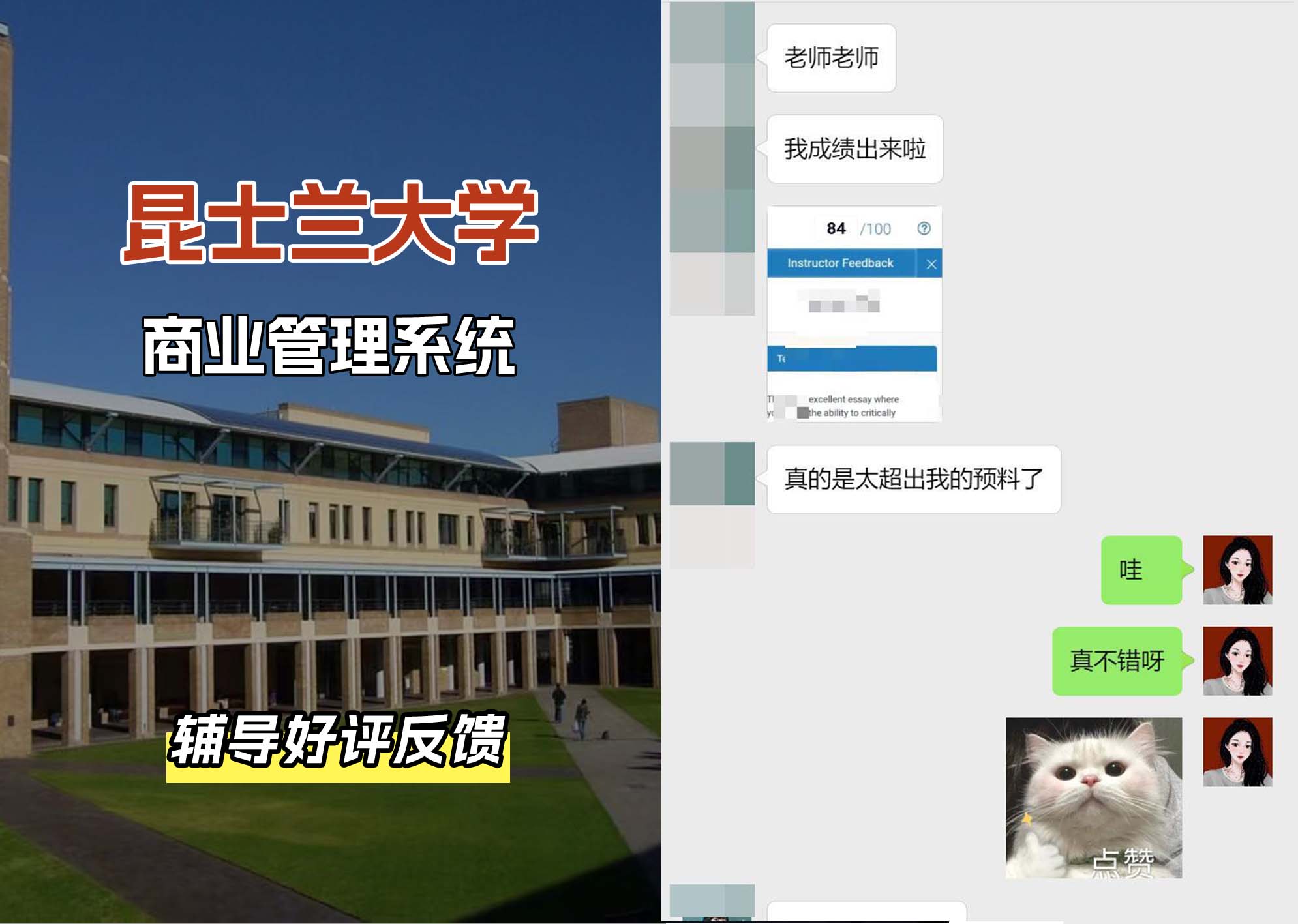昆士兰大学UQ商业管理系统辅导好评反馈