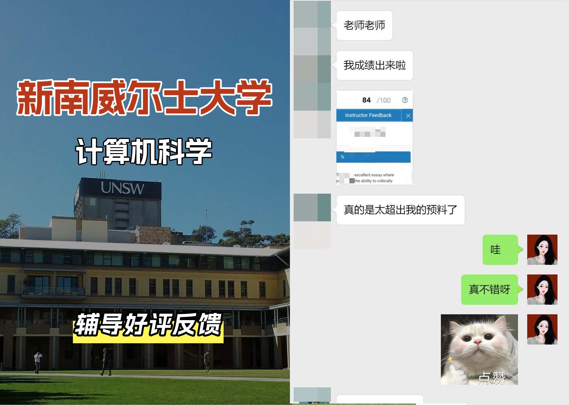 新南威尔士大学UNSW计算机科学辅导好评反馈