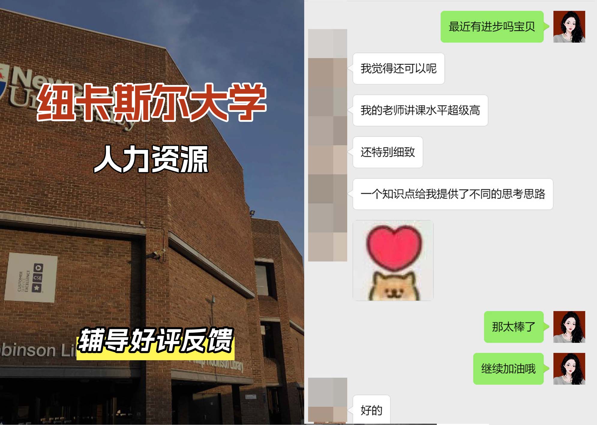 纽卡斯尔大学纽大人力资源辅导好评反馈